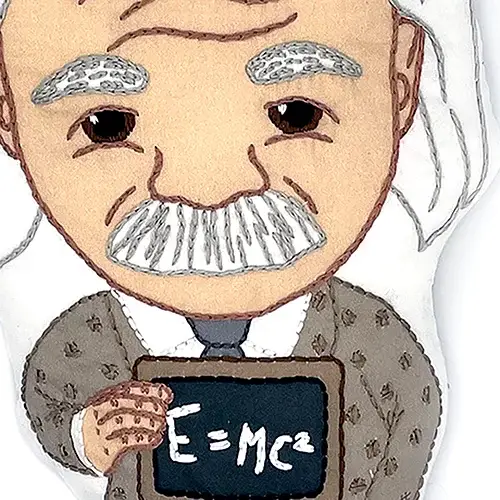 Albert Einstein Stuffie Hand Embroidery Kit - Image 3