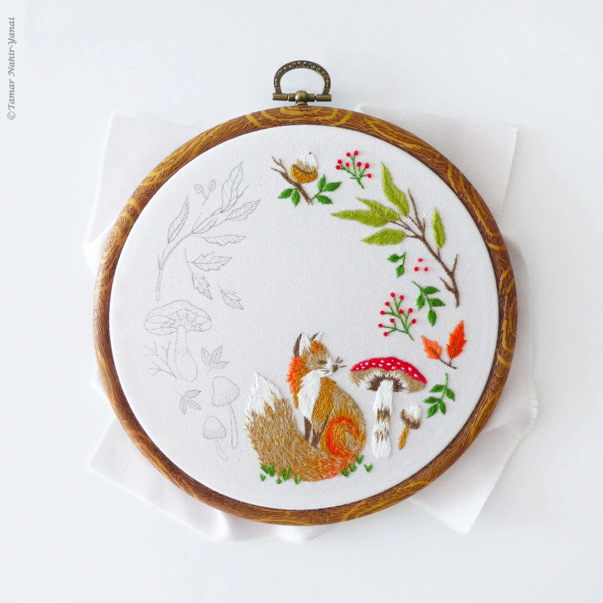 Autumn Fox Hand Embroidery Kit - Image 6