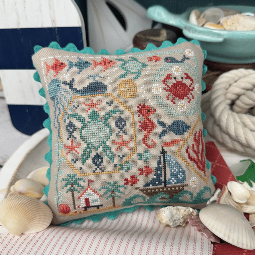 Beach Quaker Cross Stitch Pattern