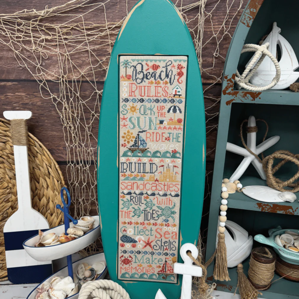 Beach Rules Cross Stitch Pattern