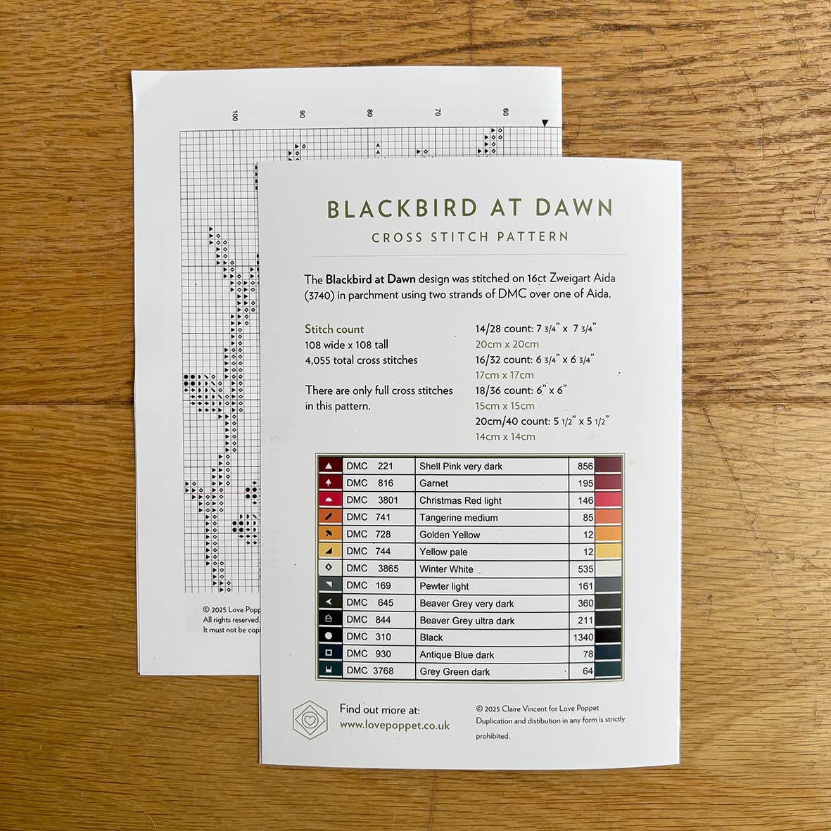 Blackbird at Dawn Cross Stitch Pattern - Image 3