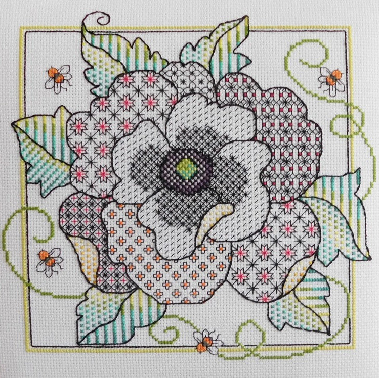 Blackwork Poppy Pattern