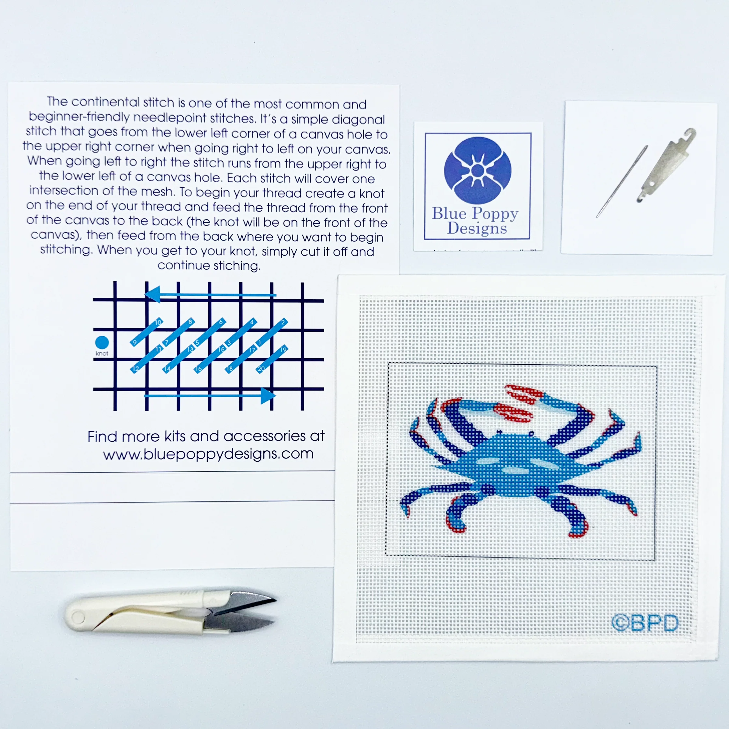 Blue Crab Needlepoint Kit - Image 3