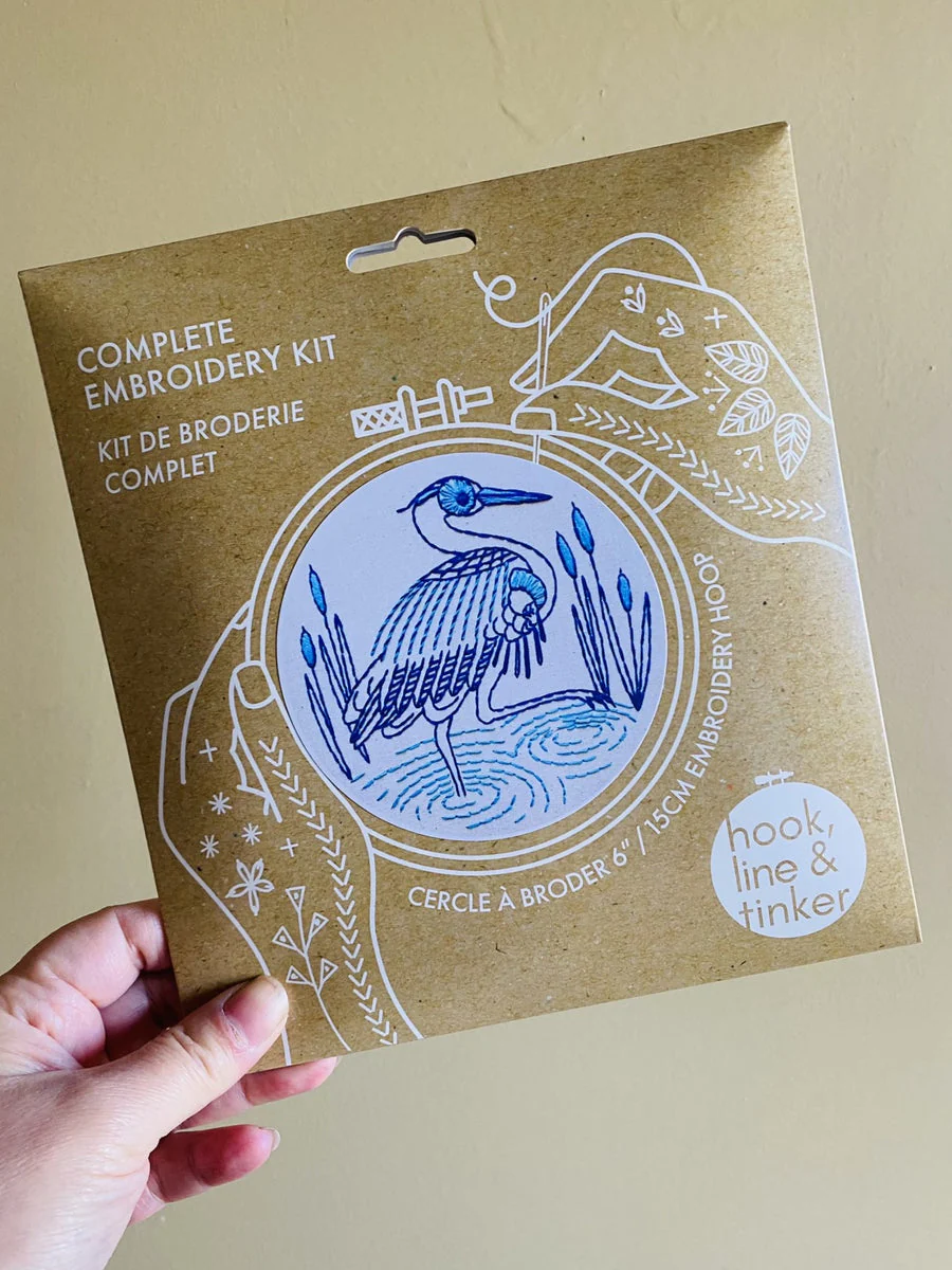 Blue Heron Hand Embroidery Kit - Image 4
