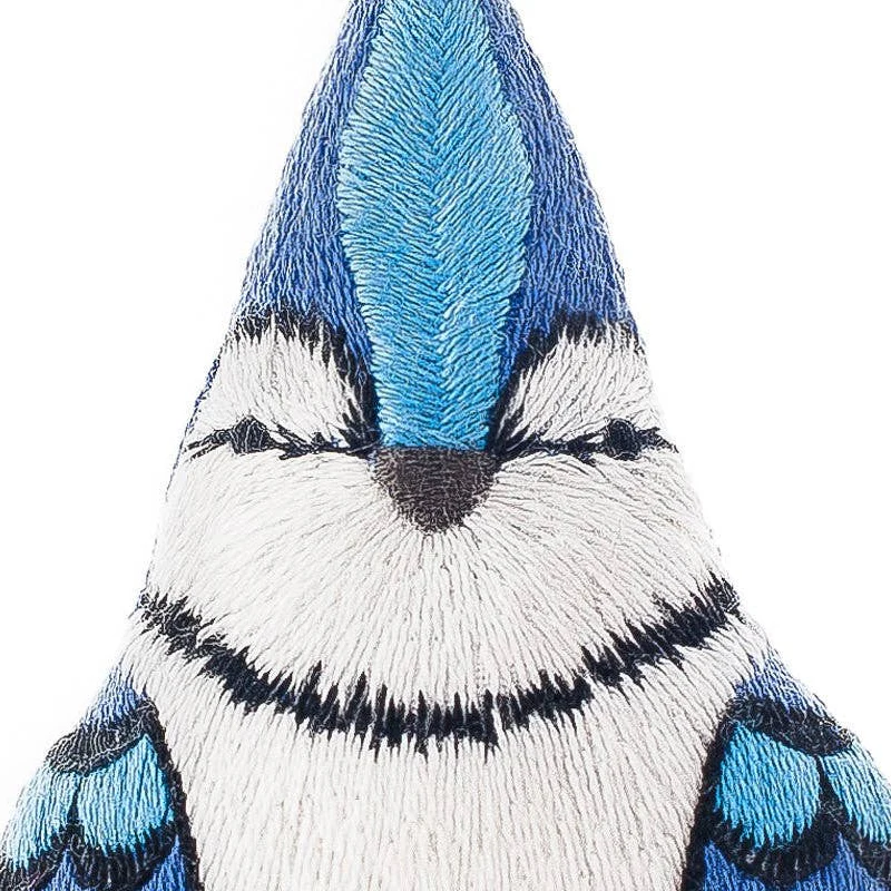 Hand Embroidered Plushie Doll Kit - Blue Jay