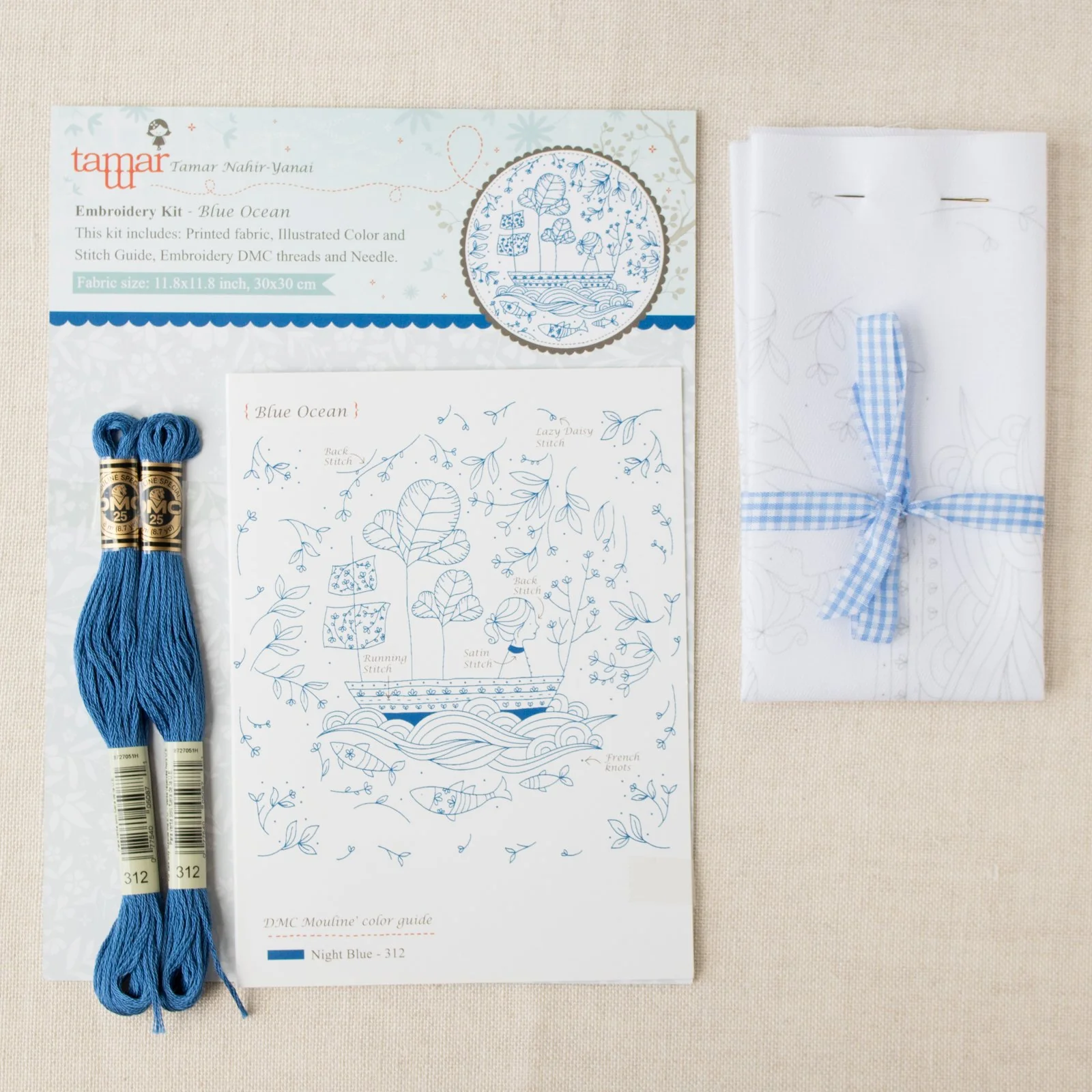 Blue Ocean Hand Embroidery Kit - Image 3