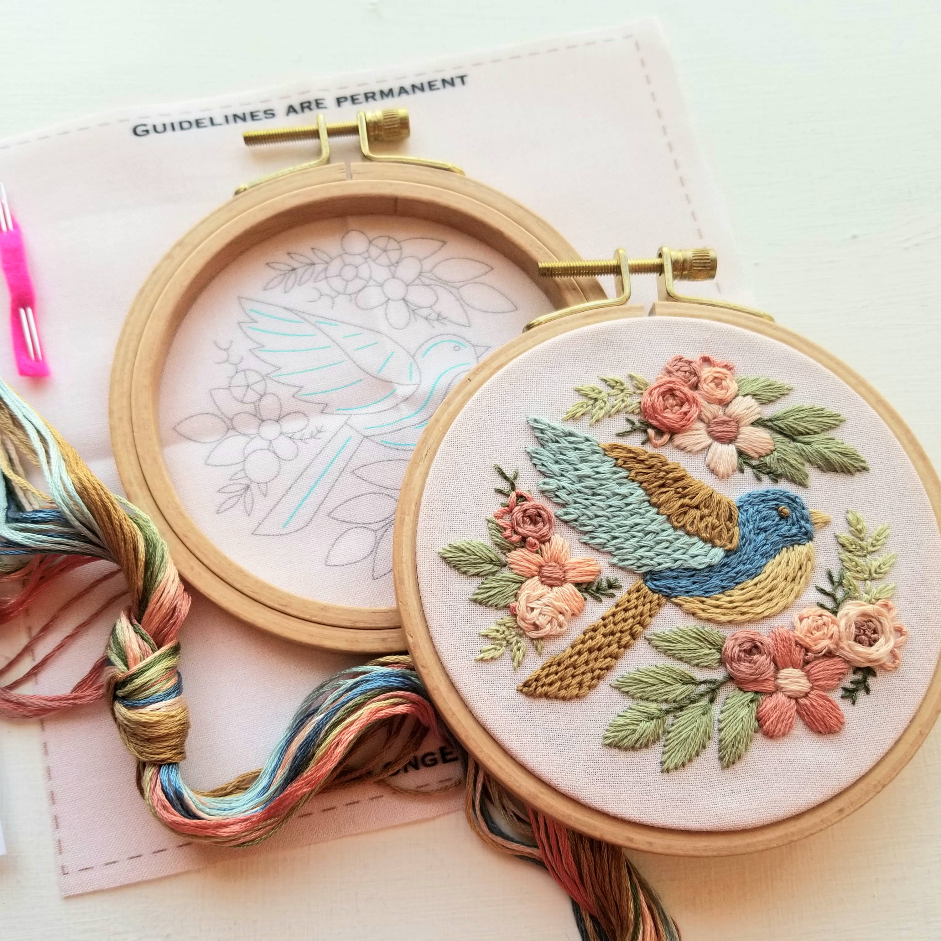 Bluebird Sampler Hand Embroidery Kit - Image 3