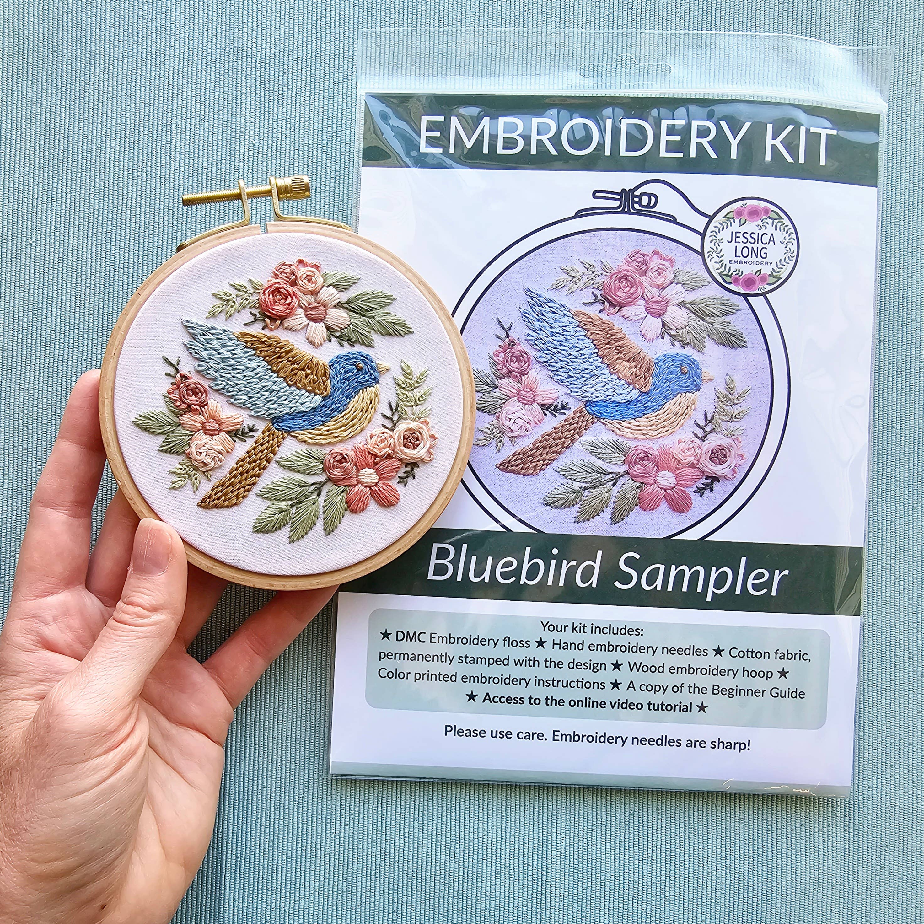 Bluebird Sampler Hand Embroidery Kit - Image 4