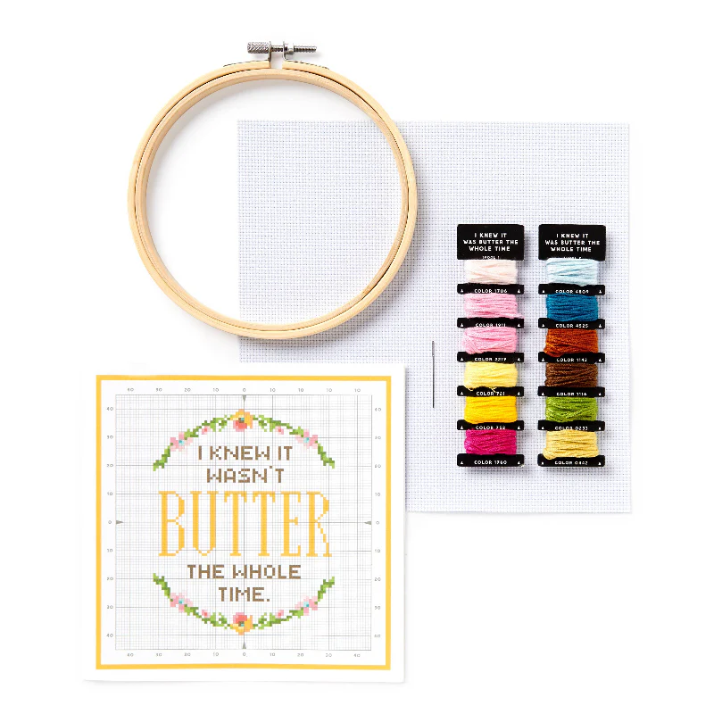 I Knew It Wasn't Butter Cross Stitch Kit - Image 4