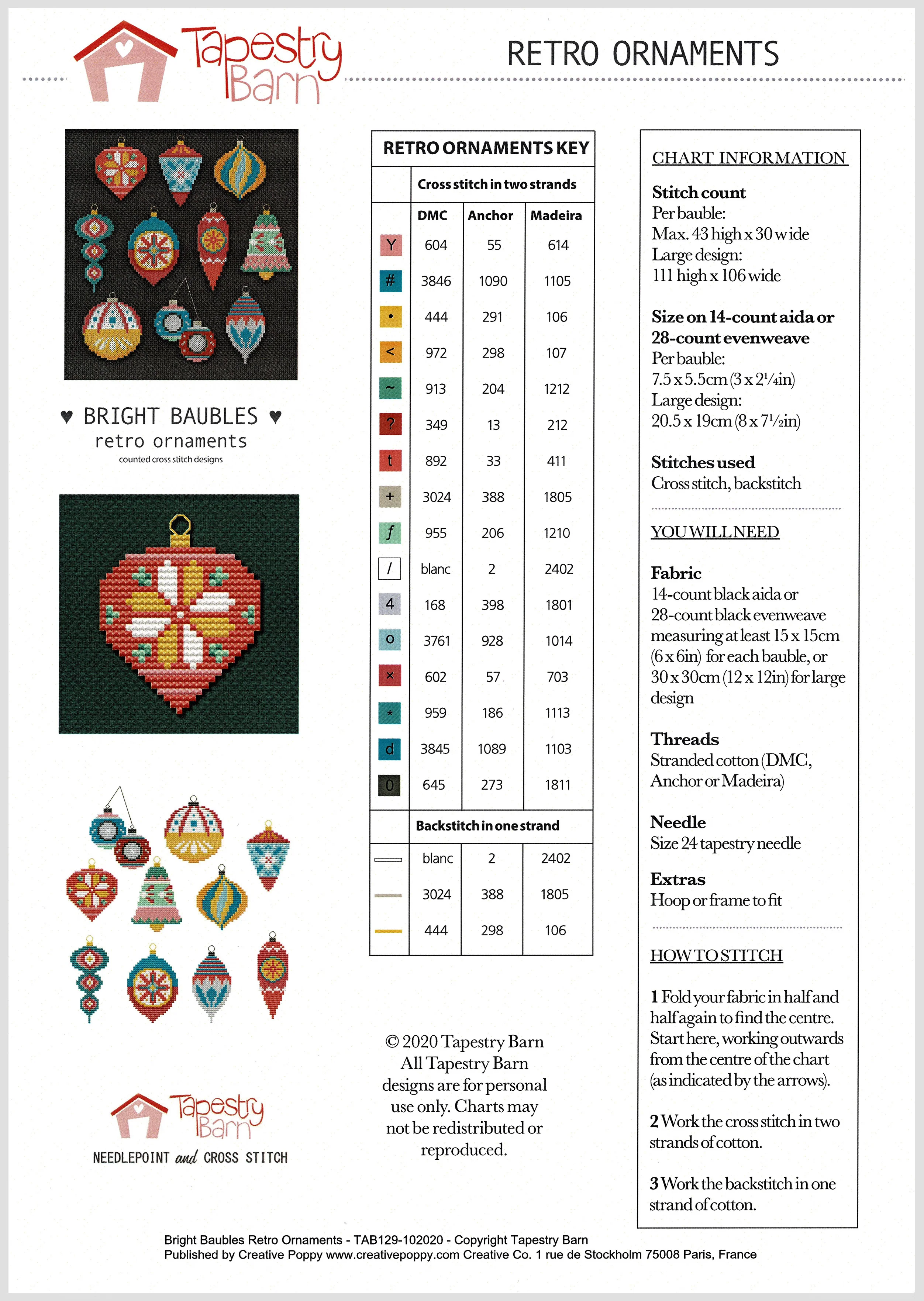 Bright Baubles Cross Stitch Pattern - Image 4