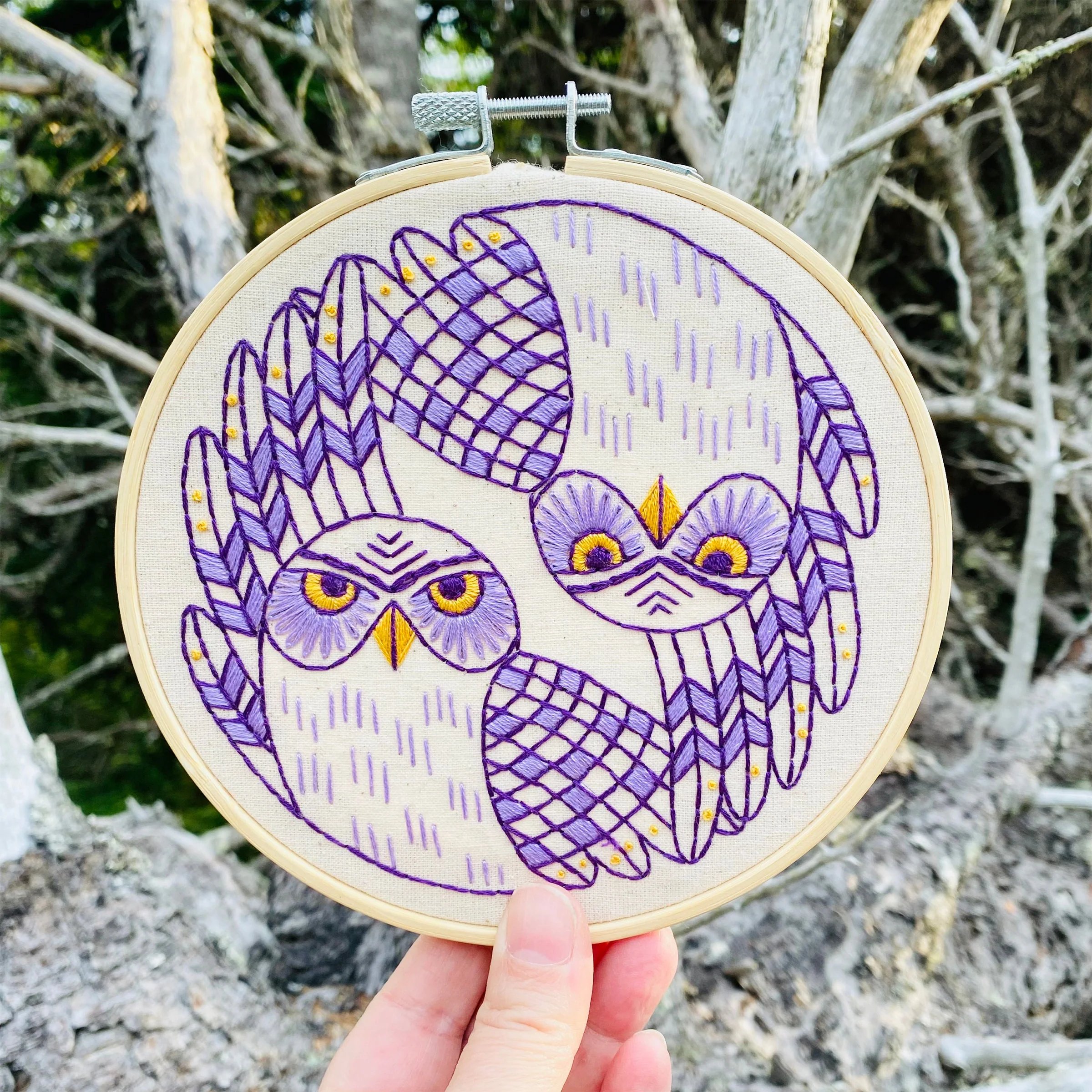 Burrowing Owls Hand Embroidery Kit - Image 3
