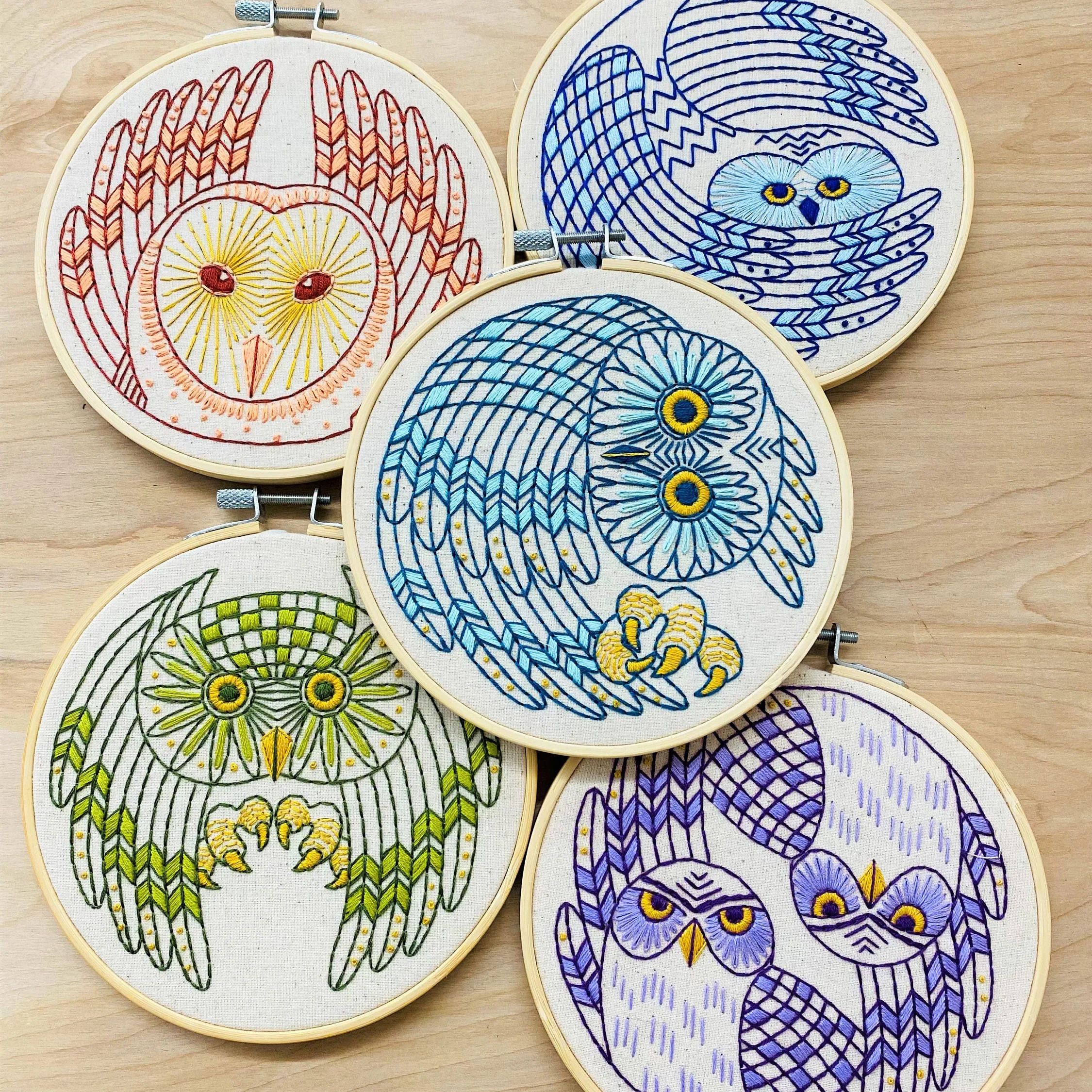 Burrowing Owls Hand Embroidery Kit - Image 4