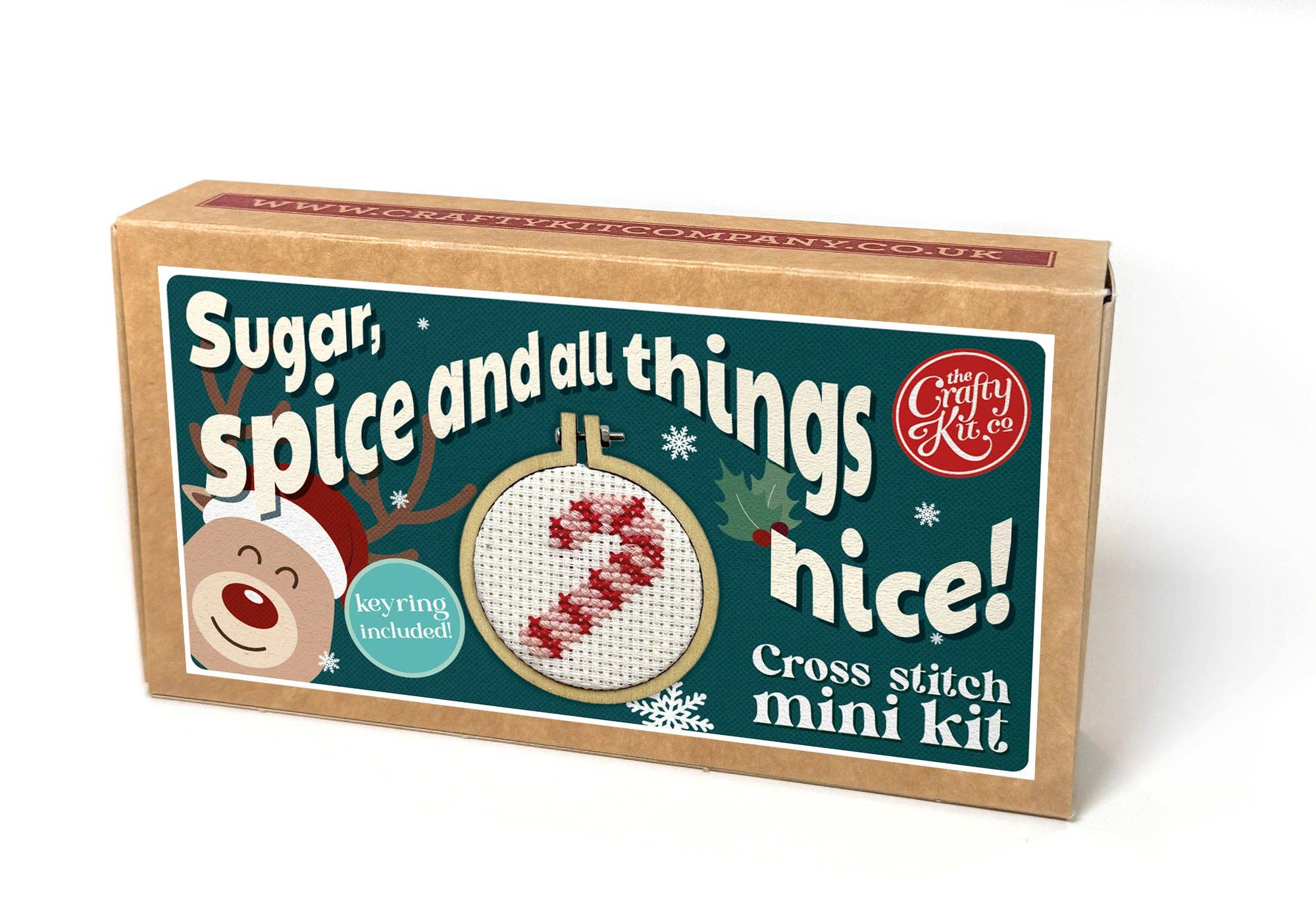 Matchbox Mini Cross Stitch Kit - Candy Cane - Image 3