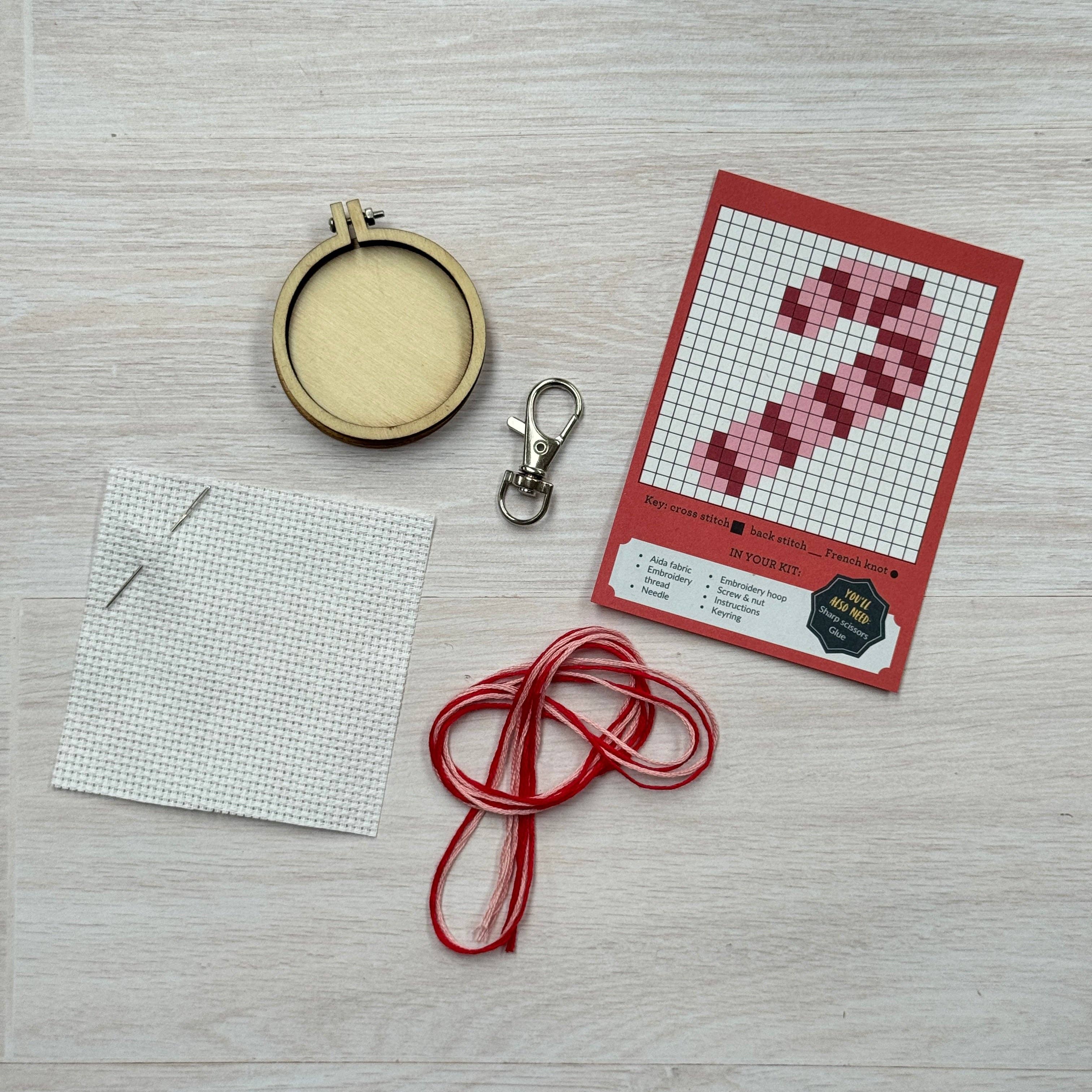 Matchbox Mini Cross Stitch Kit - Candy Cane - Image 4