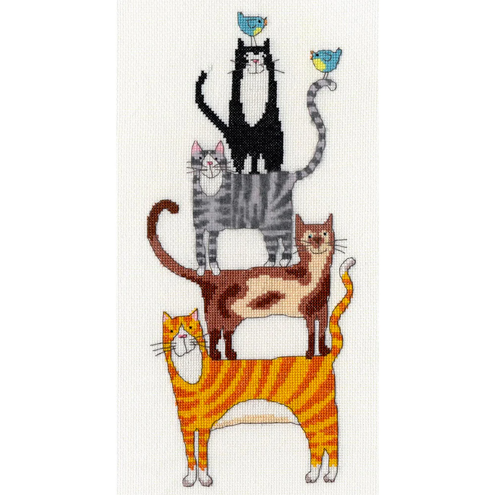 Cat Stack Cross Stitch Kit