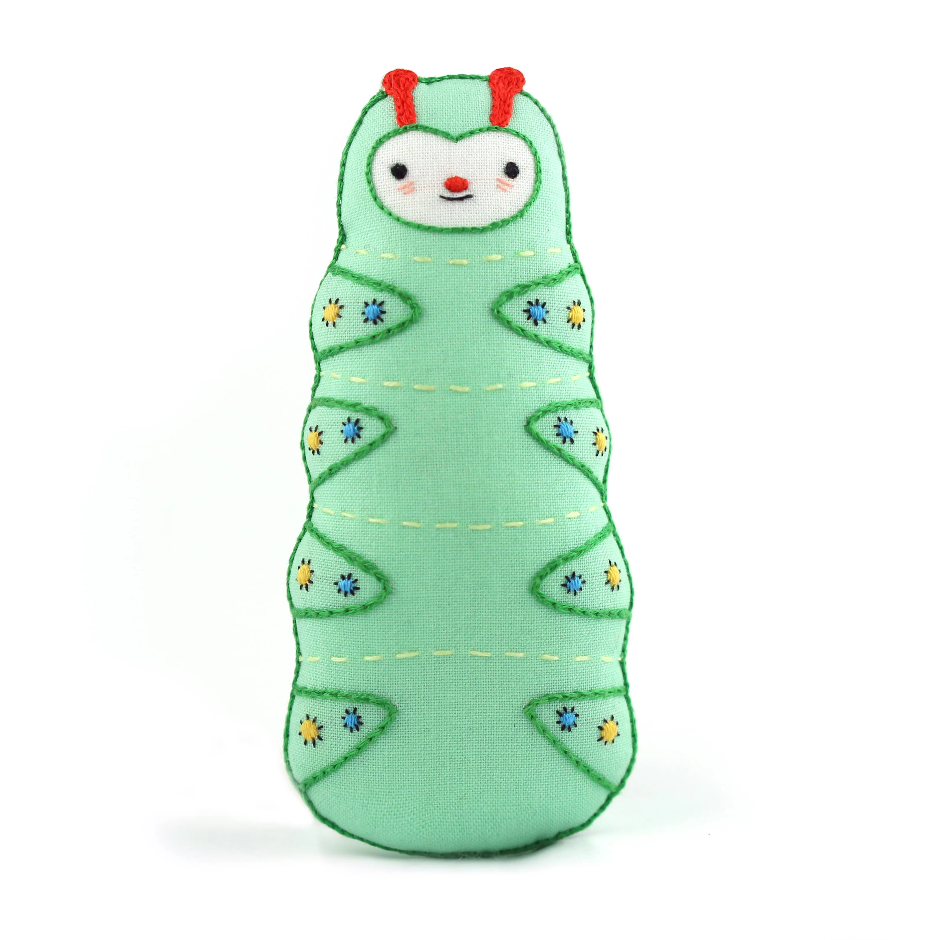 Hand Embroidered Plushie Doll Kit - Caterpillar - Image 2
