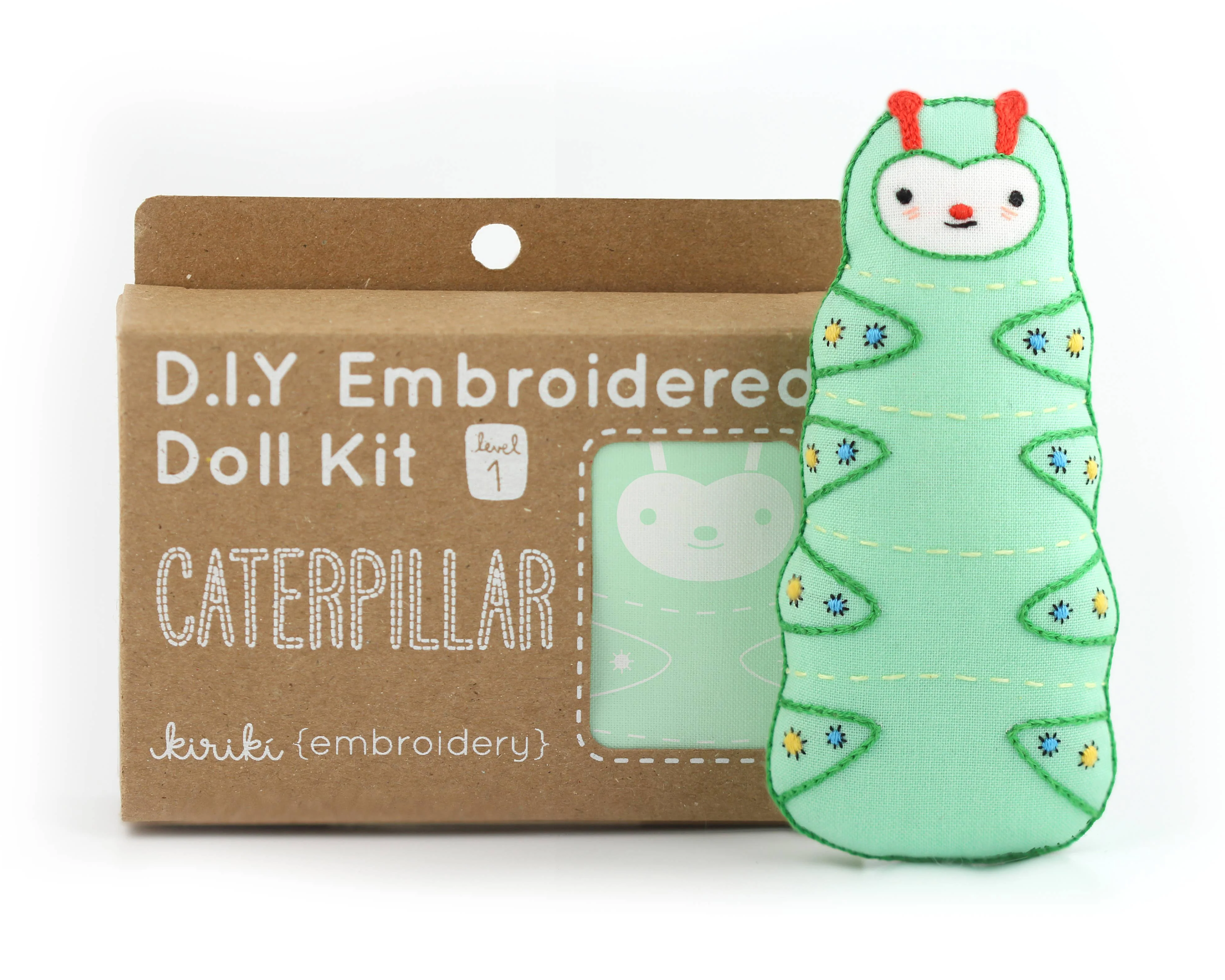 Hand Embroidered Plushie Doll Kit - Caterpillar - Image 3