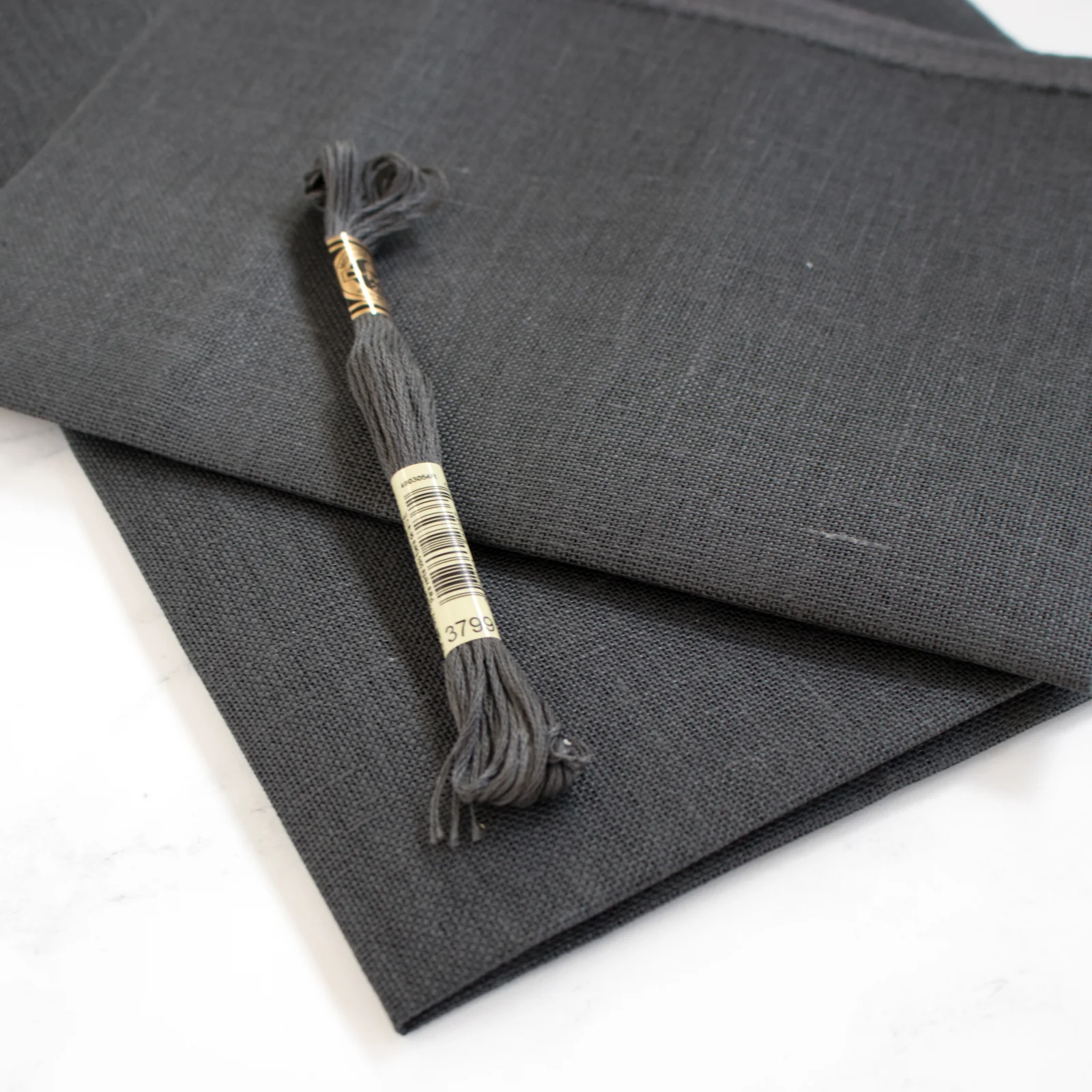 Chalkboard Black Linen Cross Stitch Fabric - 32 count - Image 4