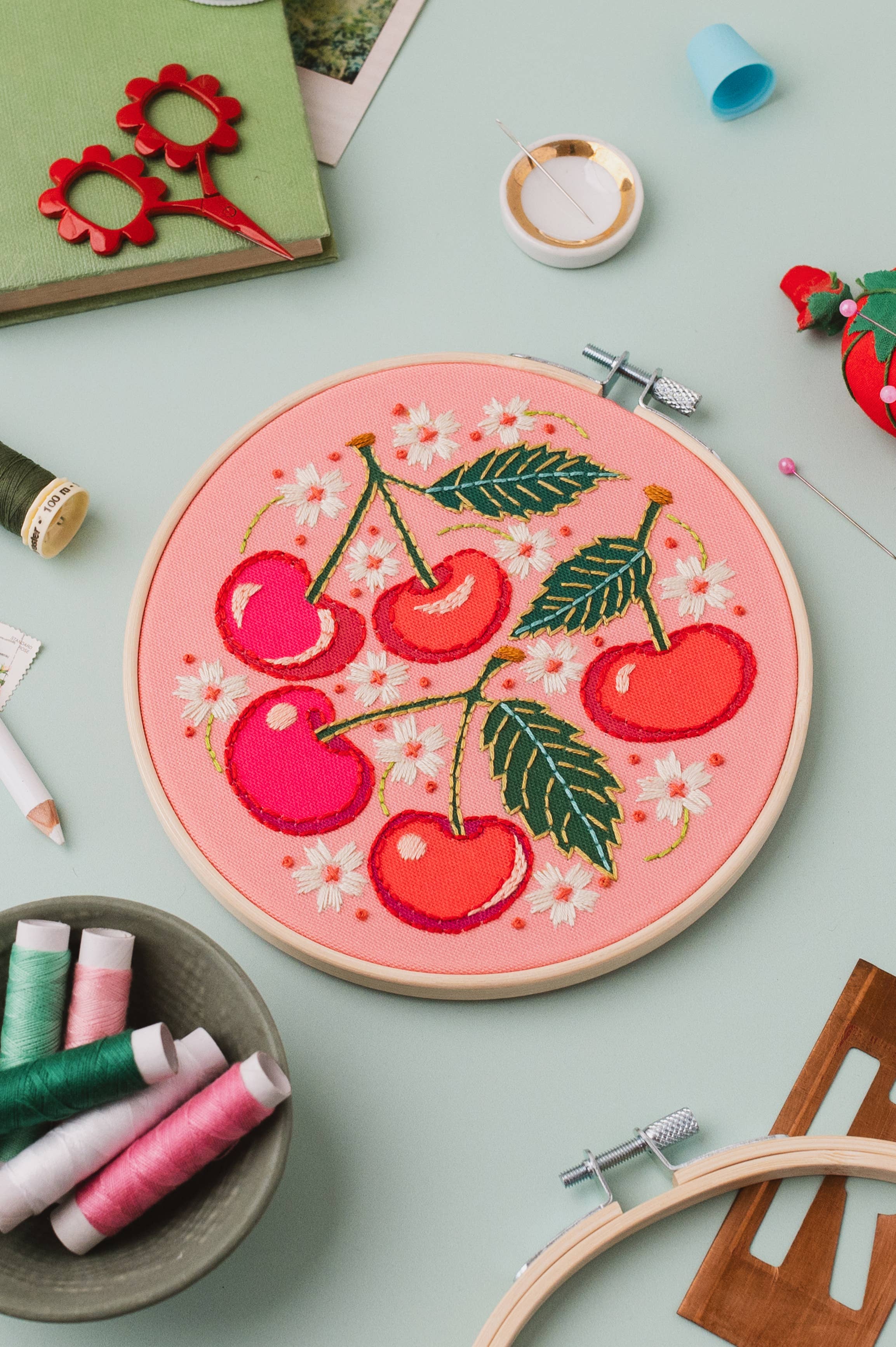 Cherries Hand Embroidery Kit - Image 3