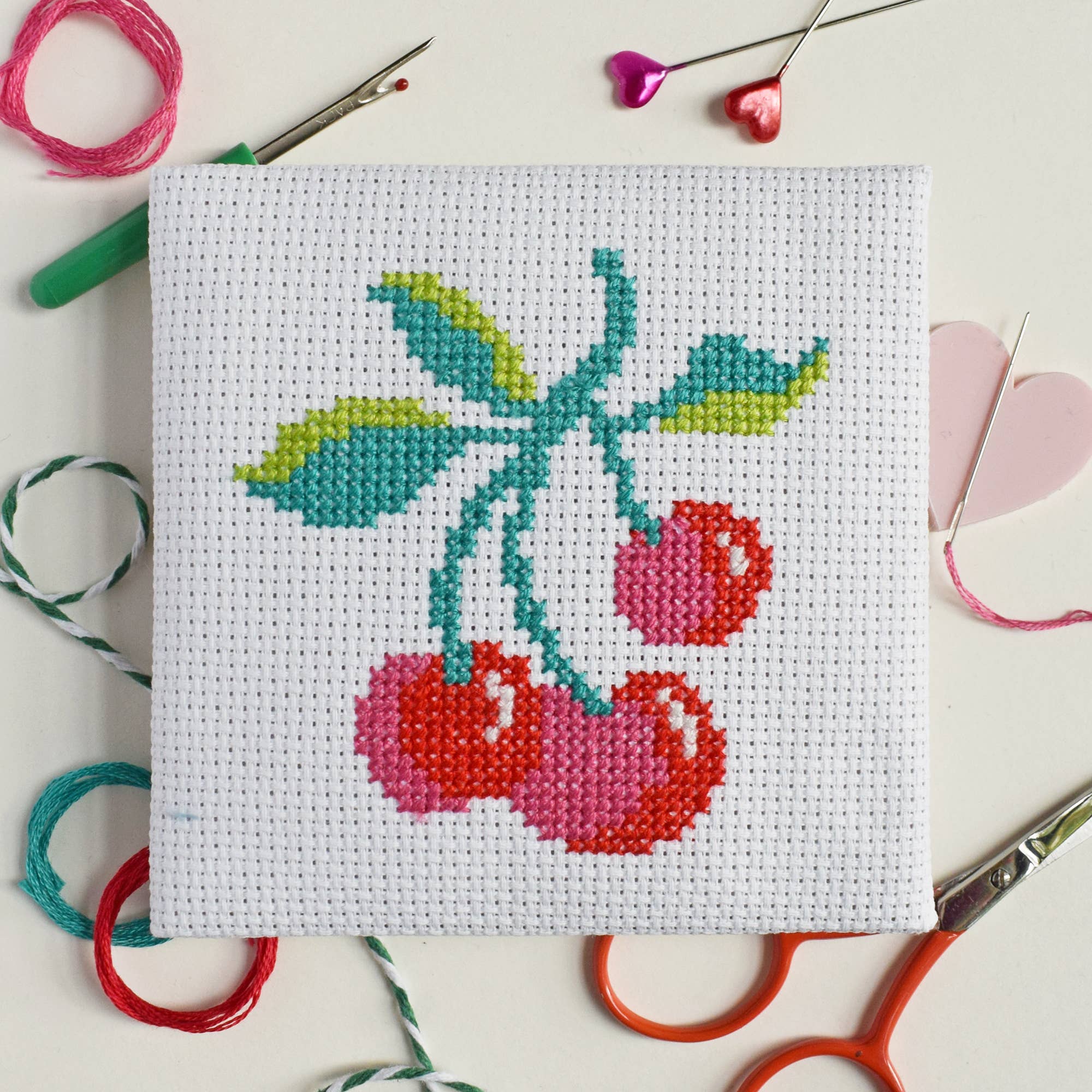 Cherries Mini Cross Stitch Kit - Image 3