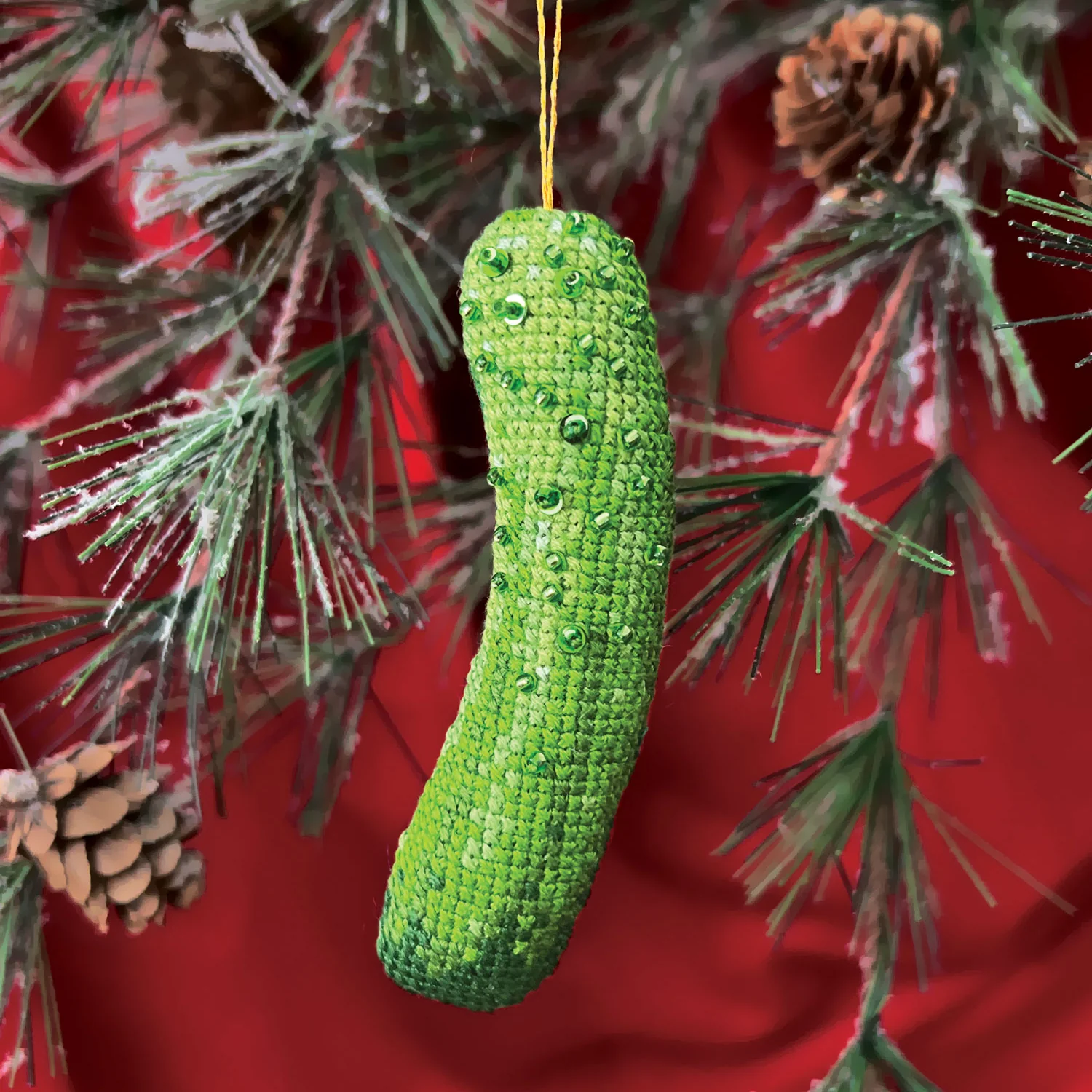 Christmas Pickle Cross Stitch Ornament Kit