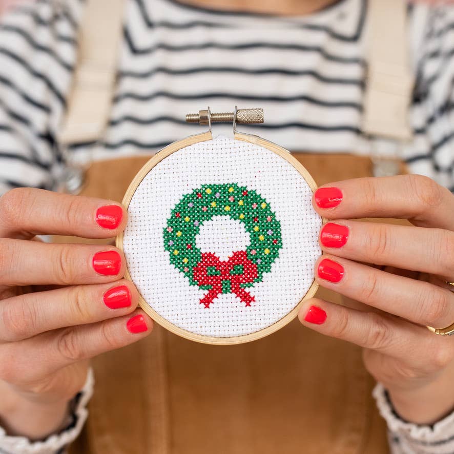 Christmas Wreath Cross Stitch Kit - Image 2