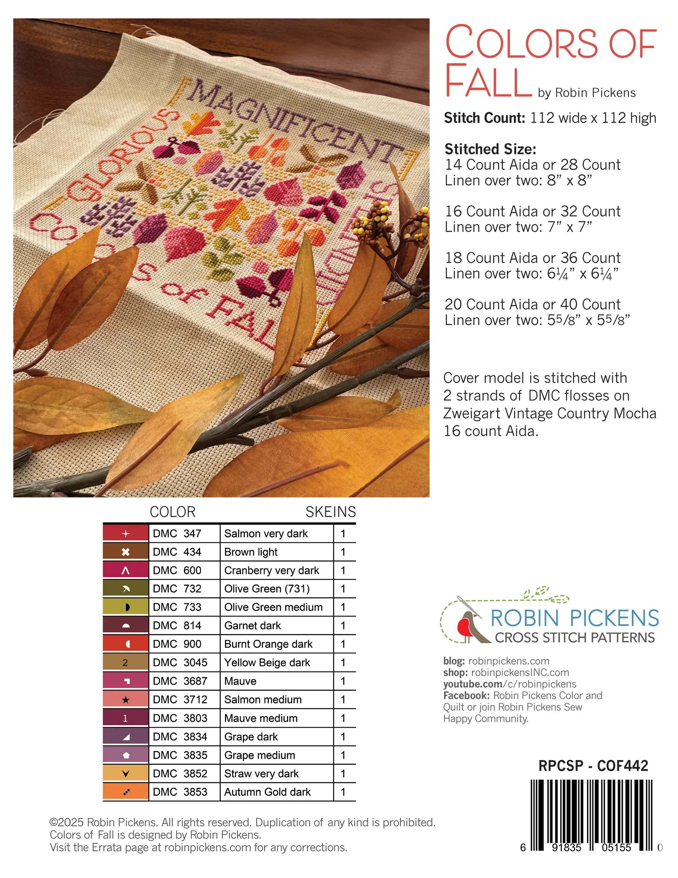 Colors of Fall Cross Stitch Pattern - Image 2