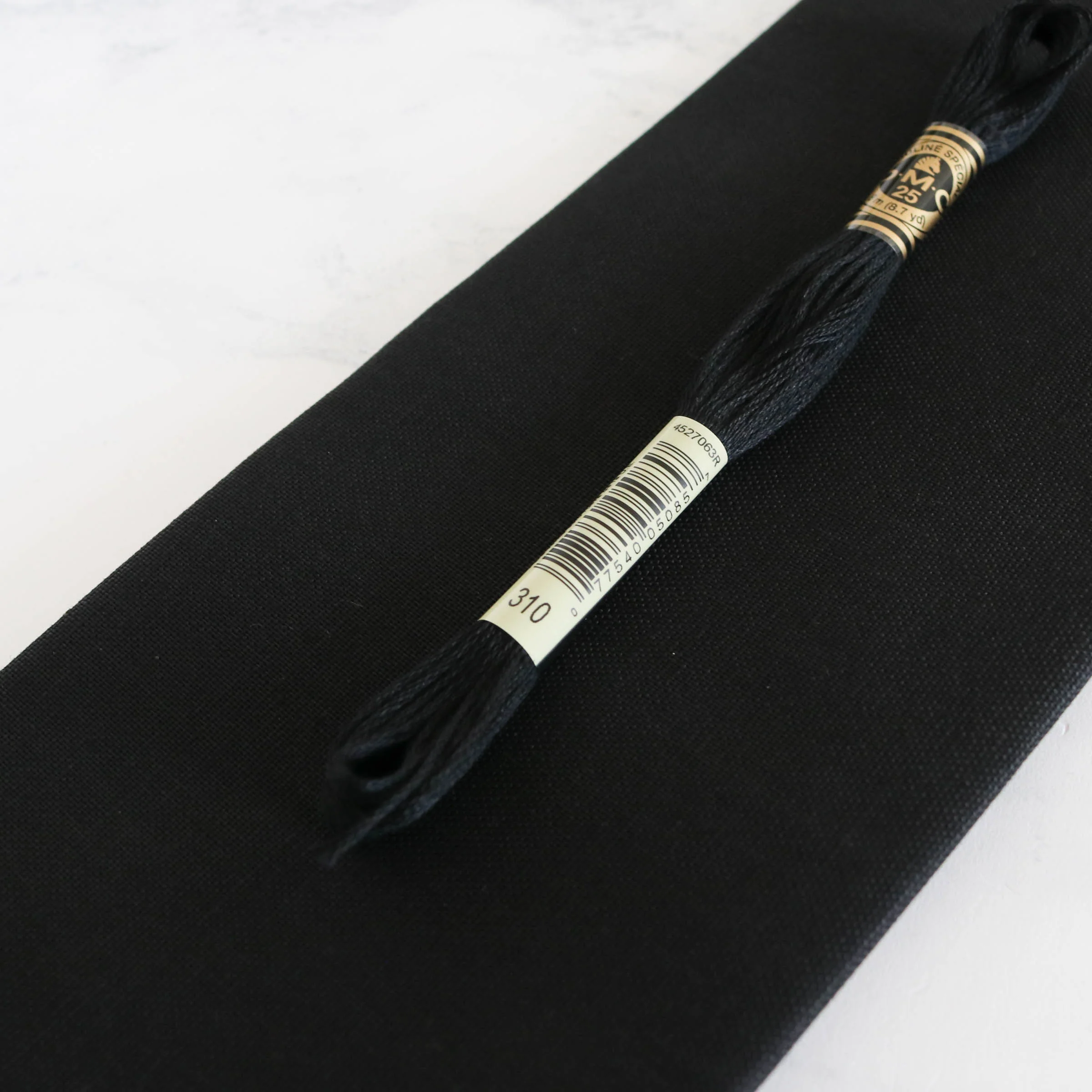 Cotton Hand Embroidery Fabric - Black - Image 5