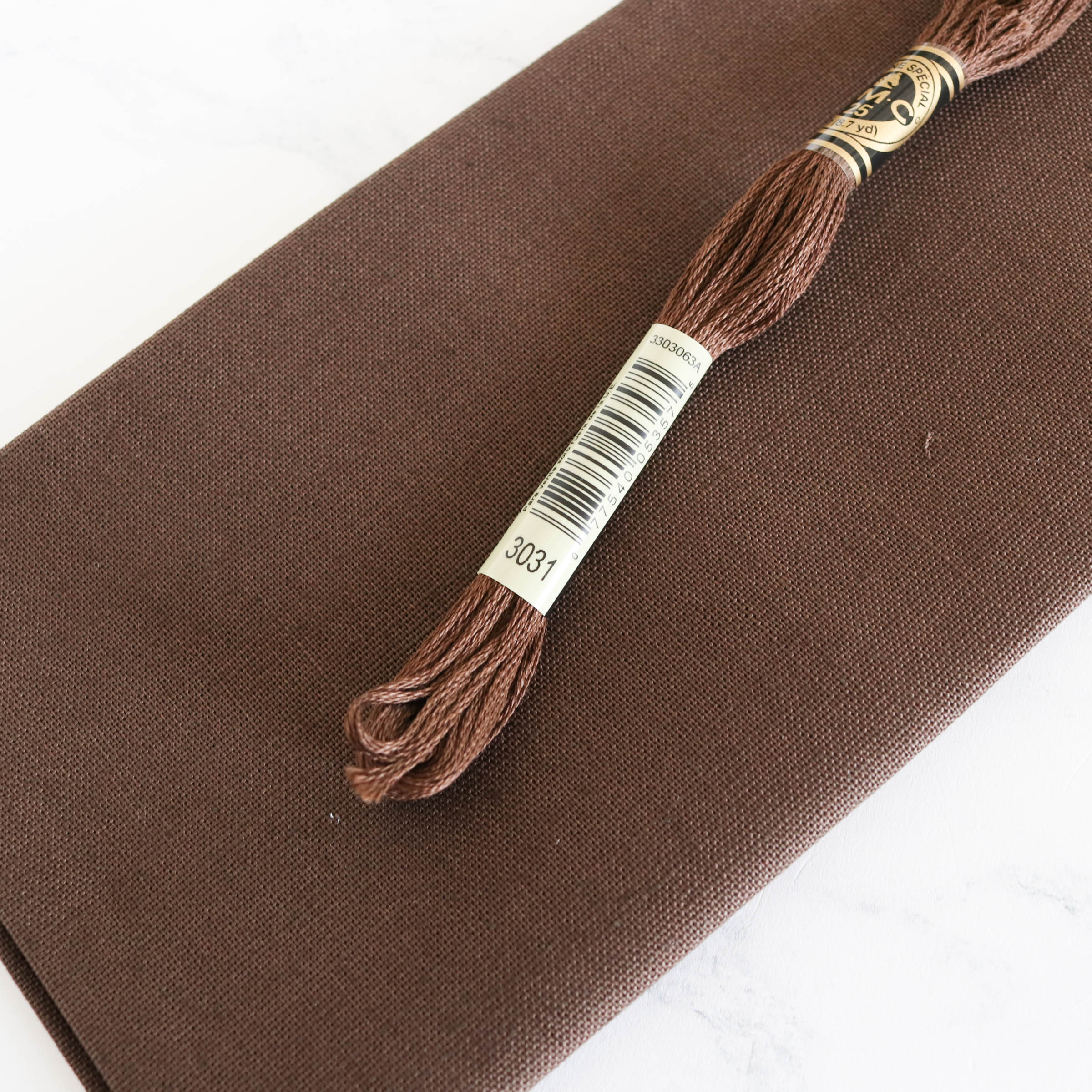 Cotton Hand Embroidery Fabric - Brown - Image 5