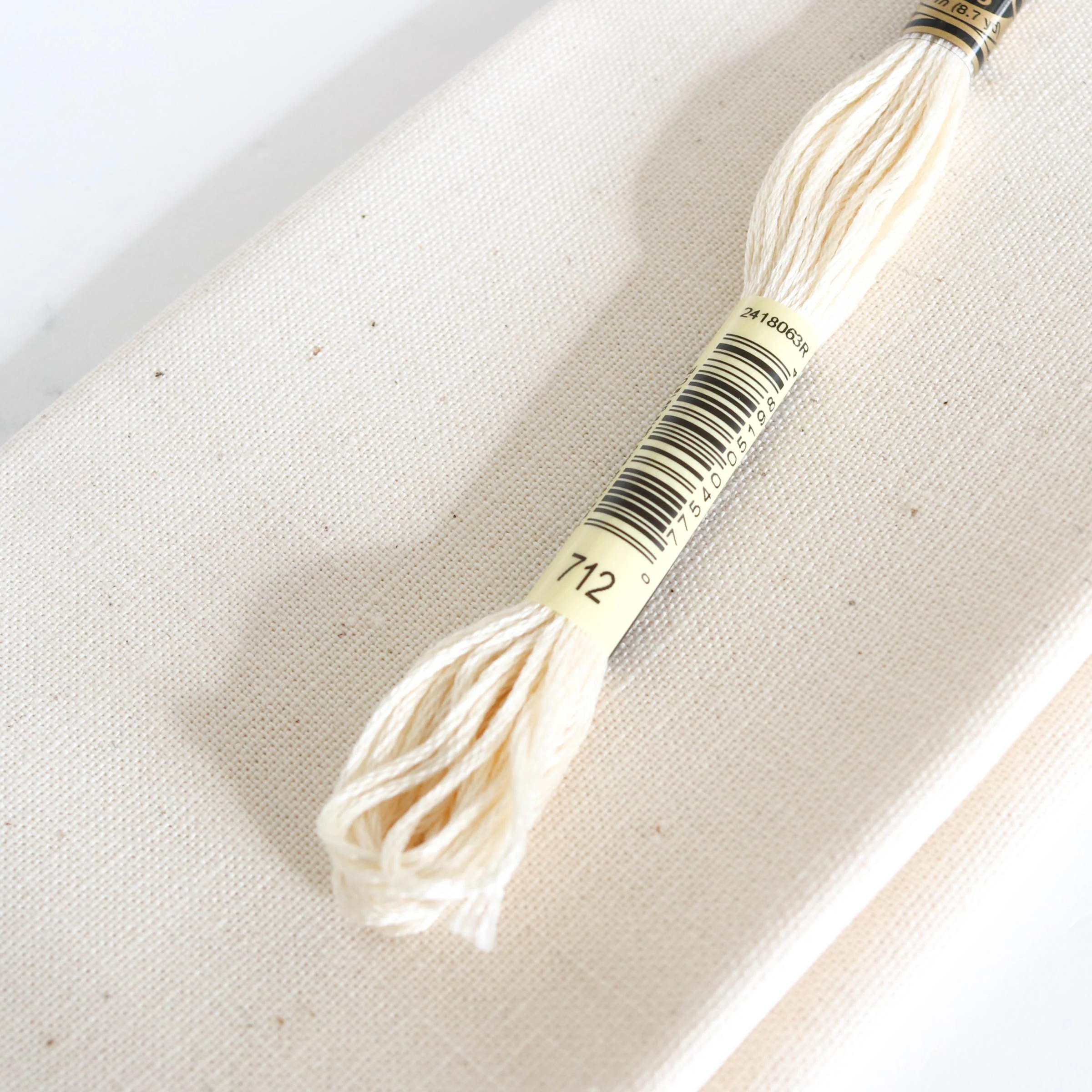 Cotton Hand Embroidery Fabric - Ivory - Image 5