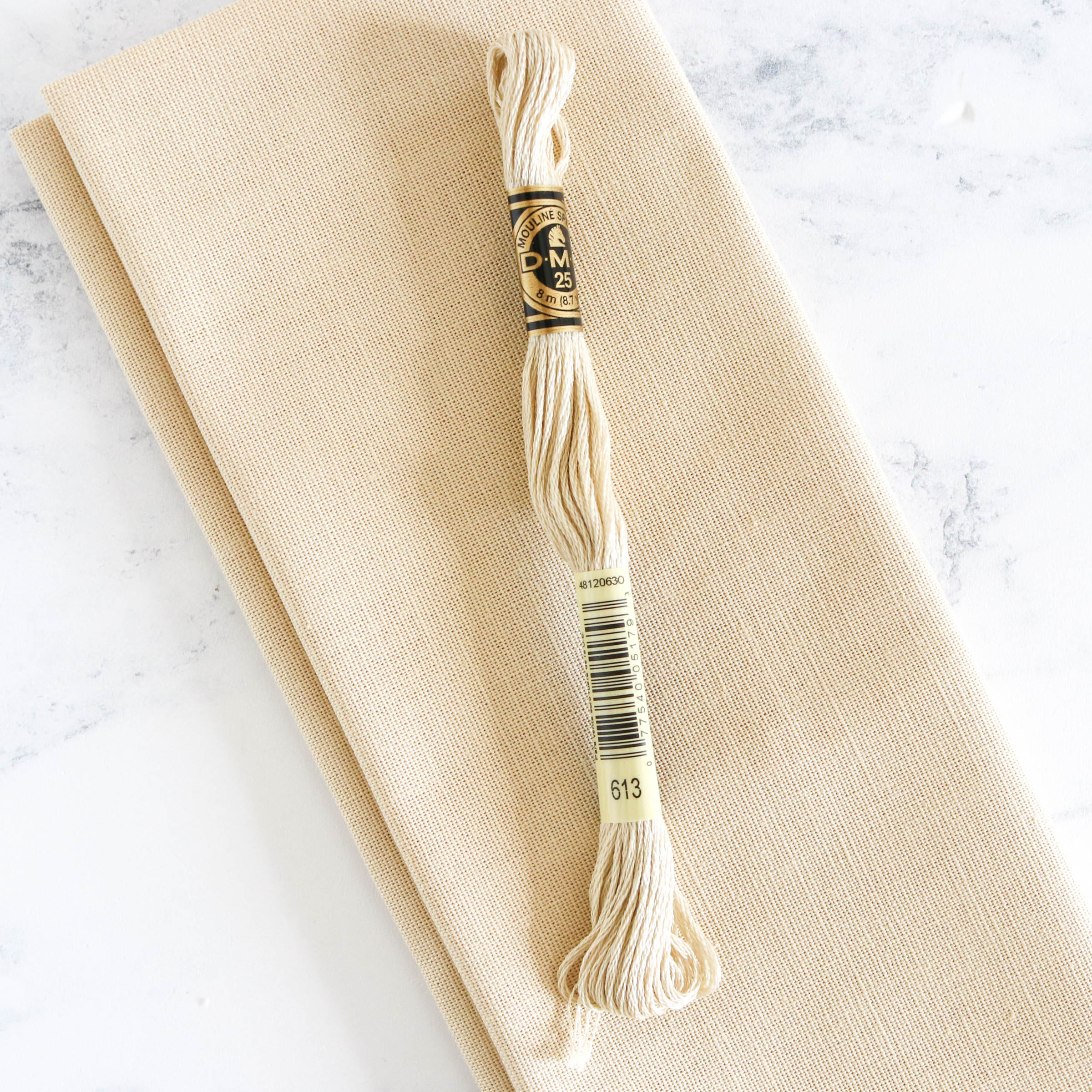 Cotton Hand Embroidery Fabric - Light Honey - Image 4