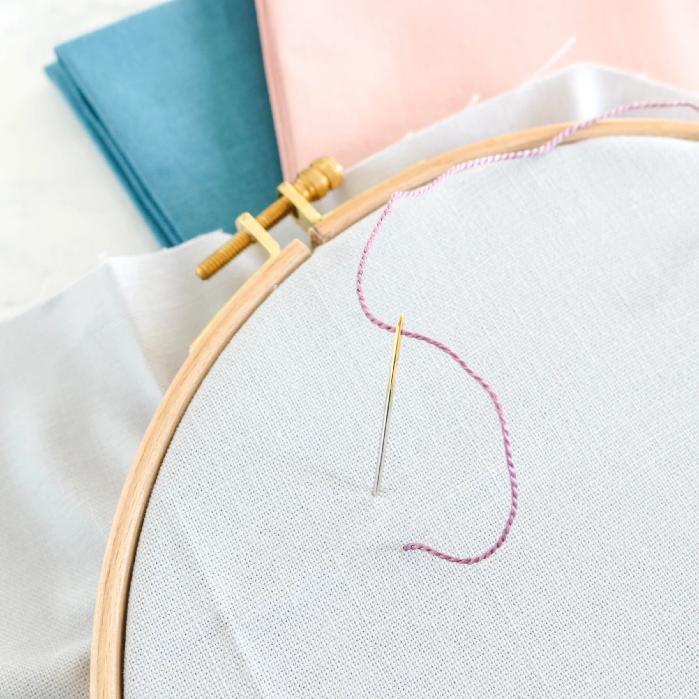 Cotton Hand Embroidery Fabric - Light Honey - Image 6