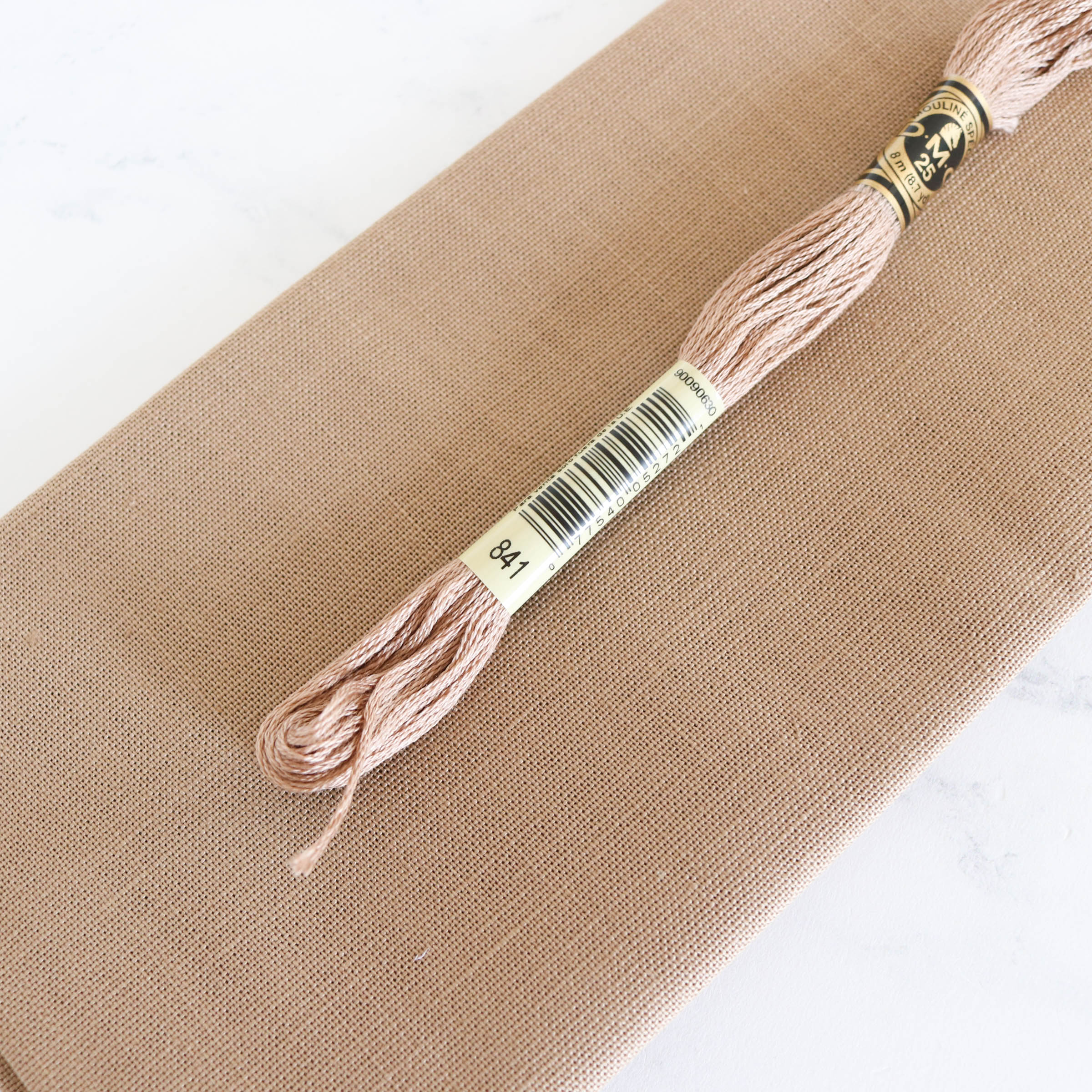 Cotton Hand Embroidery Fabric - Mocha Beige - Image 5