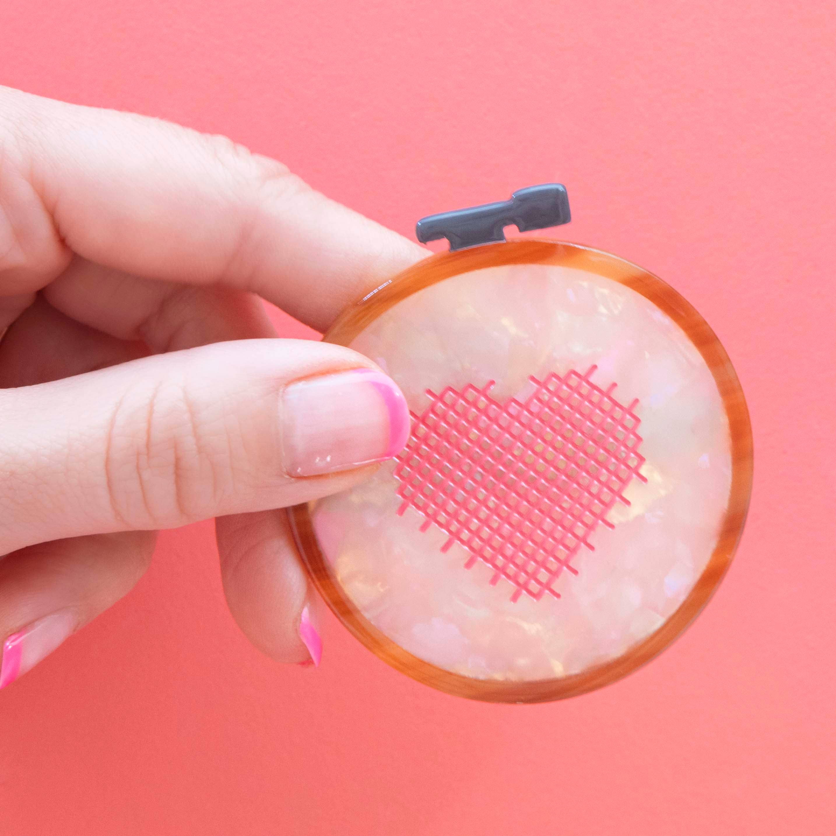 Cross Stitch Embroidery Hoop French Barrette Hair Clip - Image 2