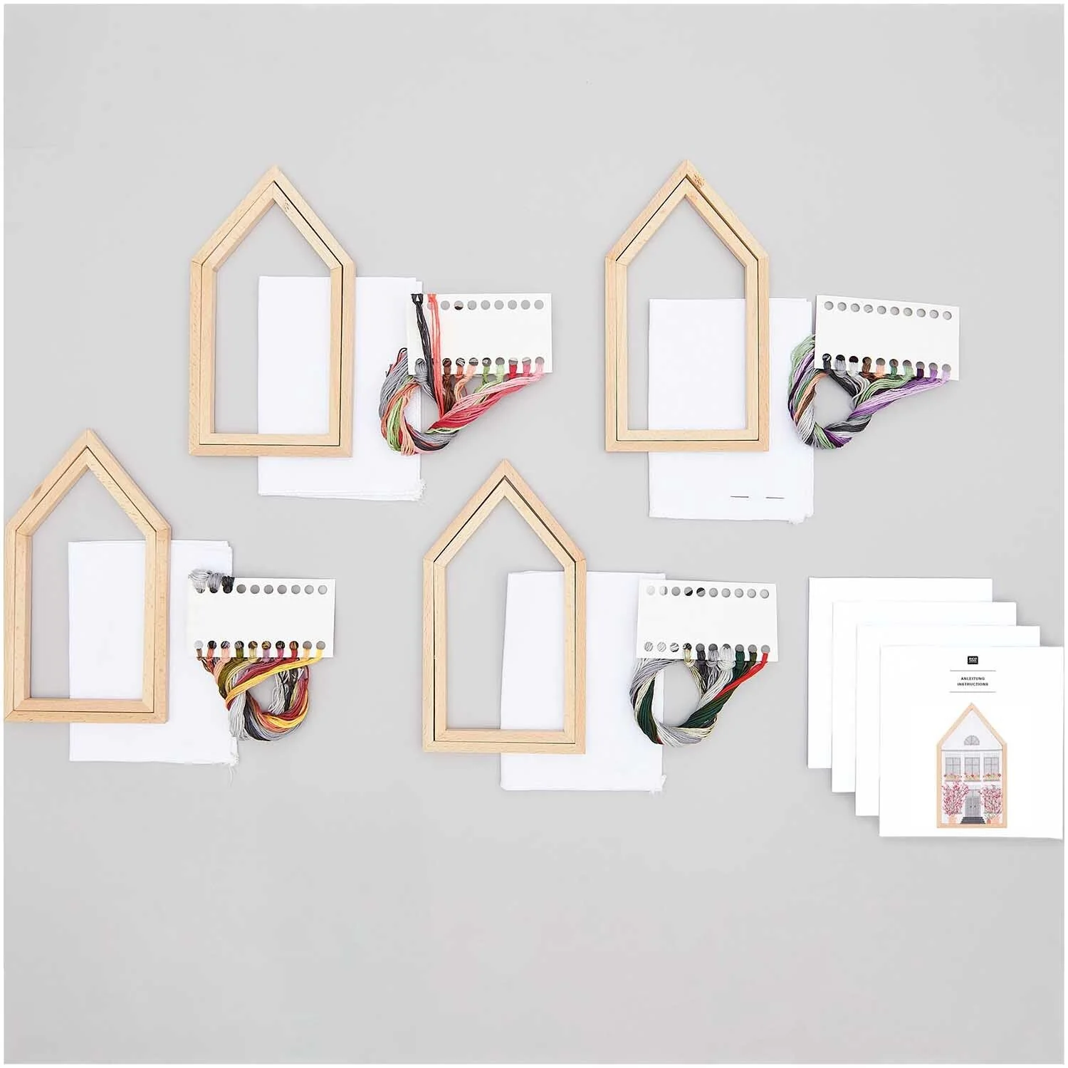 Cross Stitch Kit with Frame - Four Seasonal Houses - Image 6