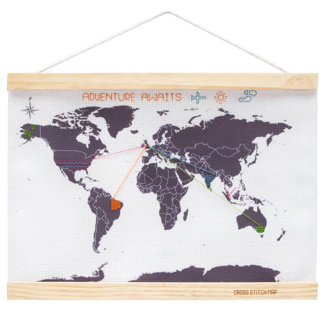 Cross Stitch World Map Kit