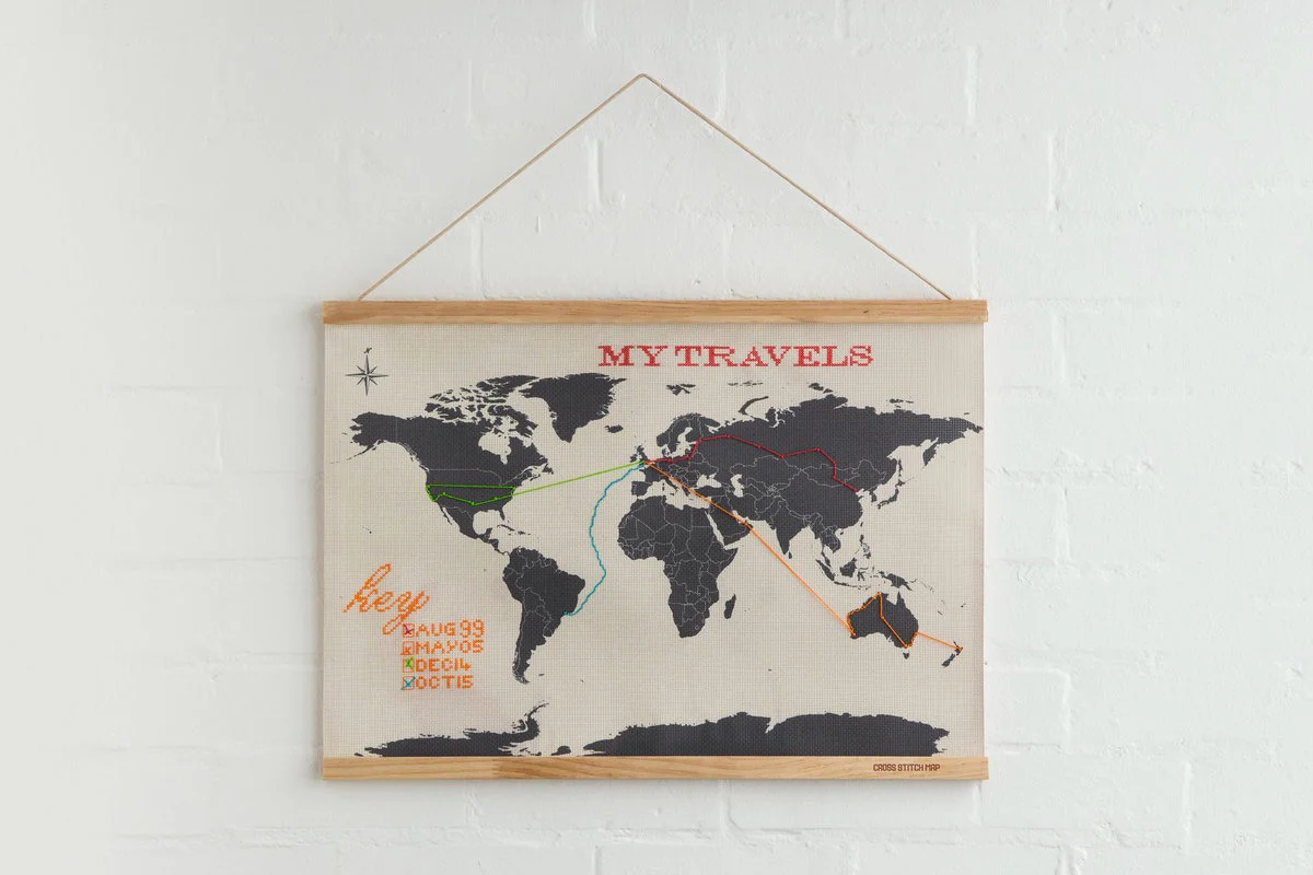 Cross Stitch World Map Kit - Image 5