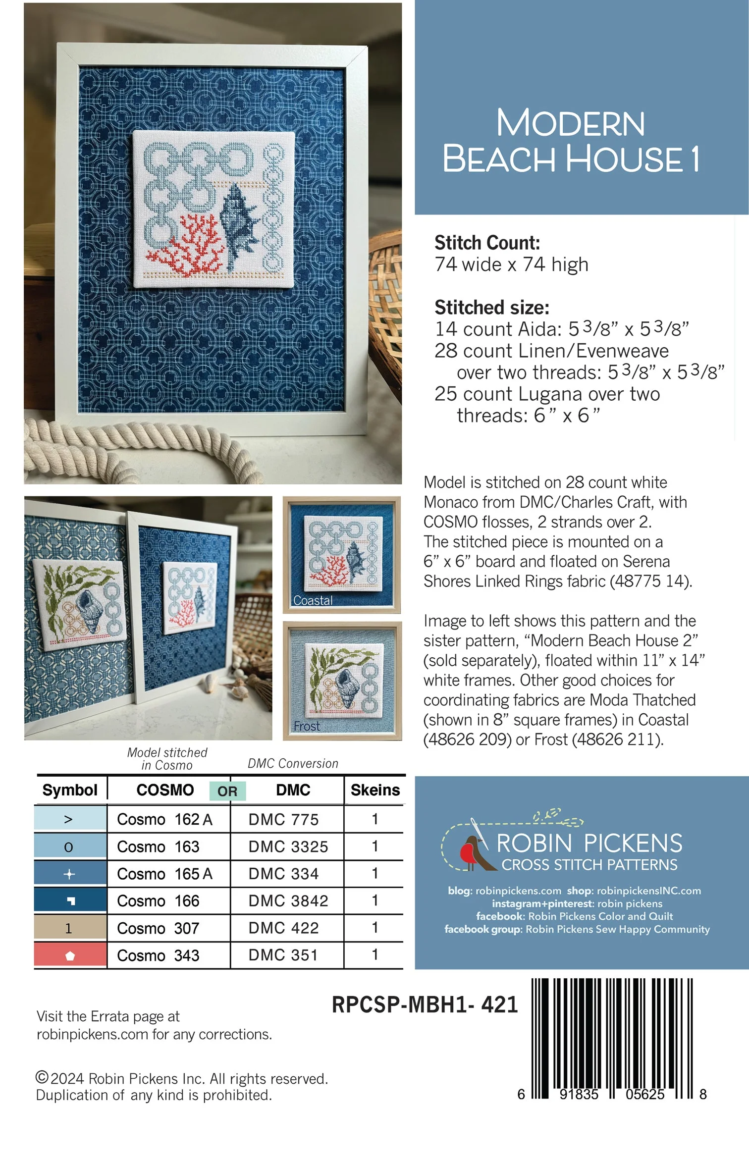 Cross Stitch Pattern - Modern Beach House 1 - Image 3