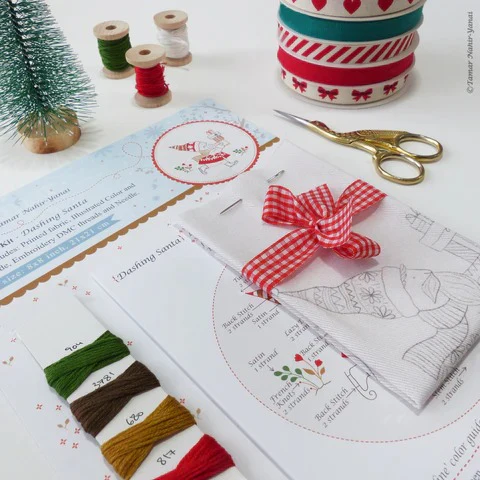 Dashing Santa Hand Embroidery Kit - Image 4