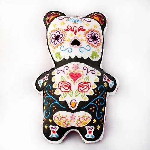 Day of the Dead Bear Hand Embroidery Kit