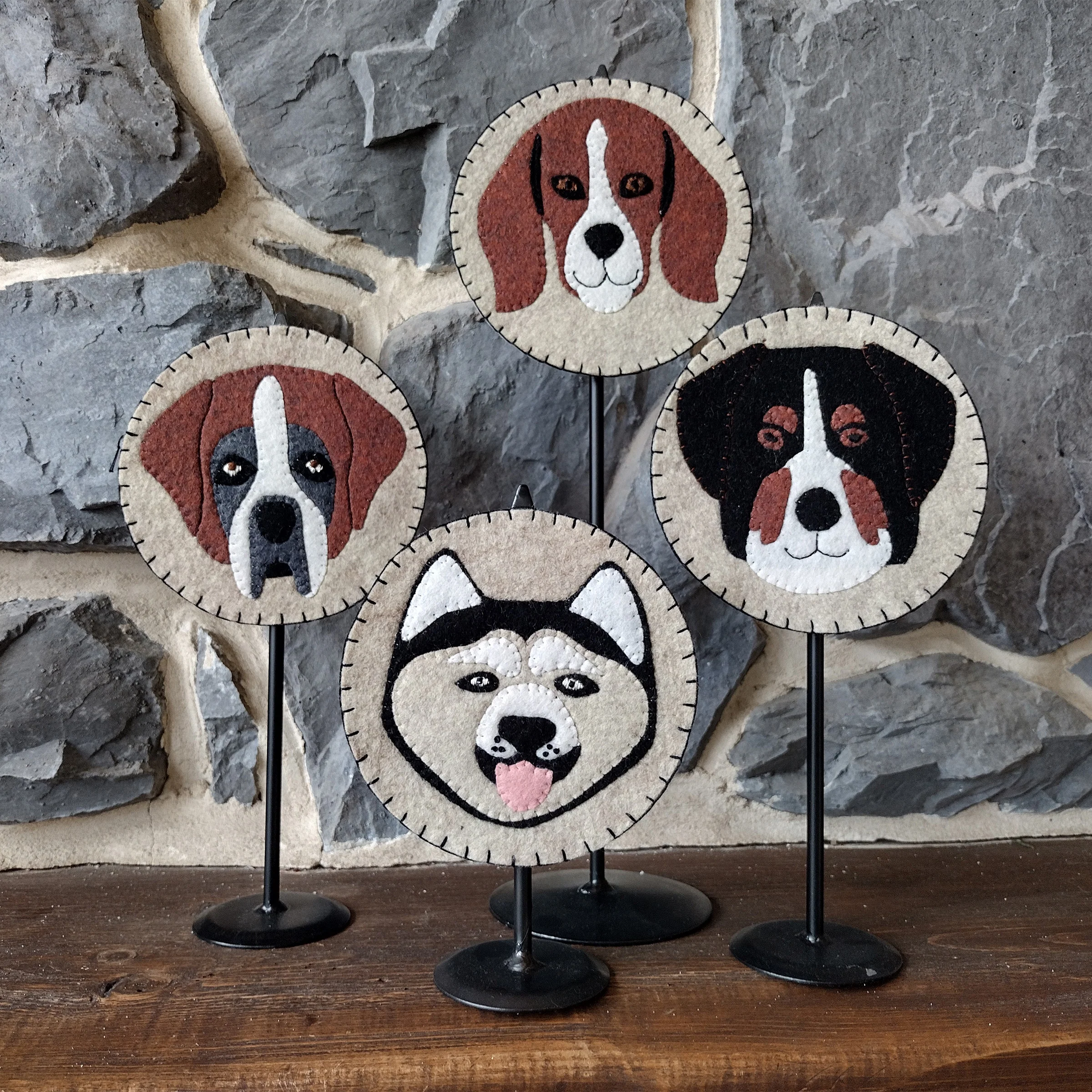 Dog Coaster Wool Felt Appliqué Kit - Image 3