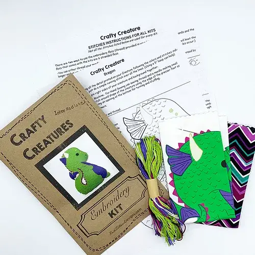 Dragon Stuffie Hand Embroidery Kit - Image 2