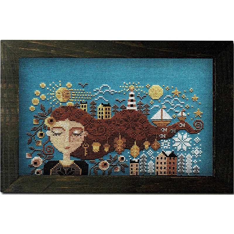 Dreaming Girl Cross Stitch Pattern