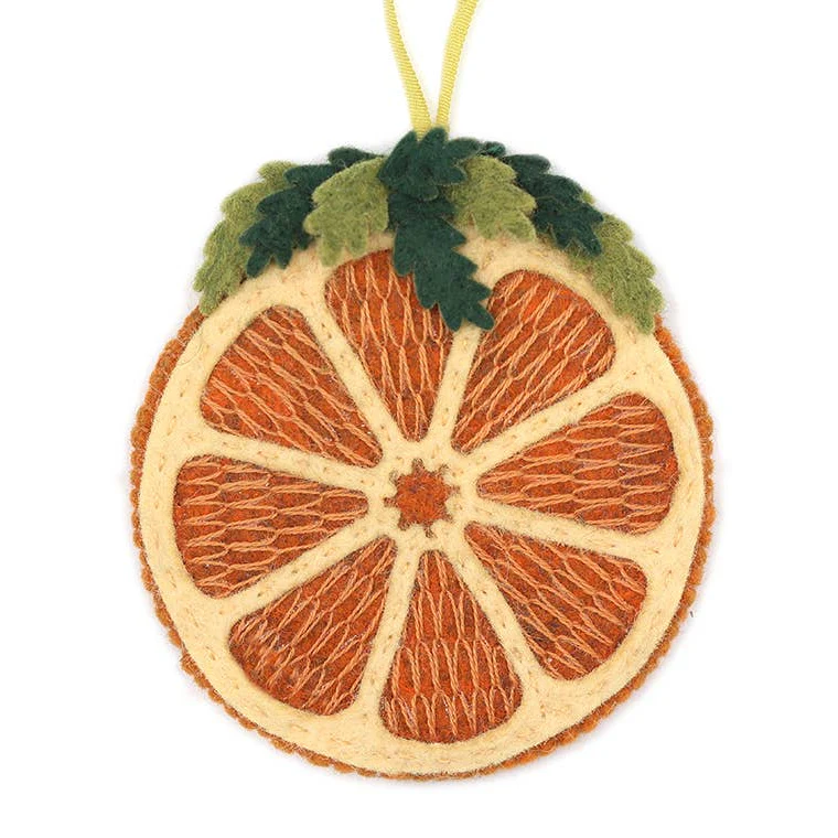 Hand Embroidered Felt Ornament Kit - Dried Orange