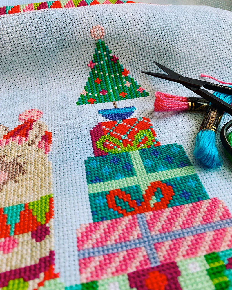 Fa-La-La-Llama Christmas Stocking Cross Stitch Pattern - Image 3