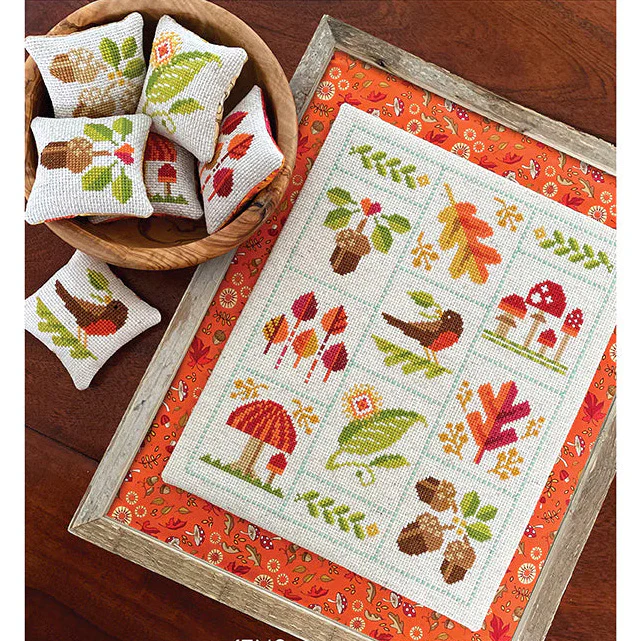 Fall Frolic Sampler Cross Stitch Pattern