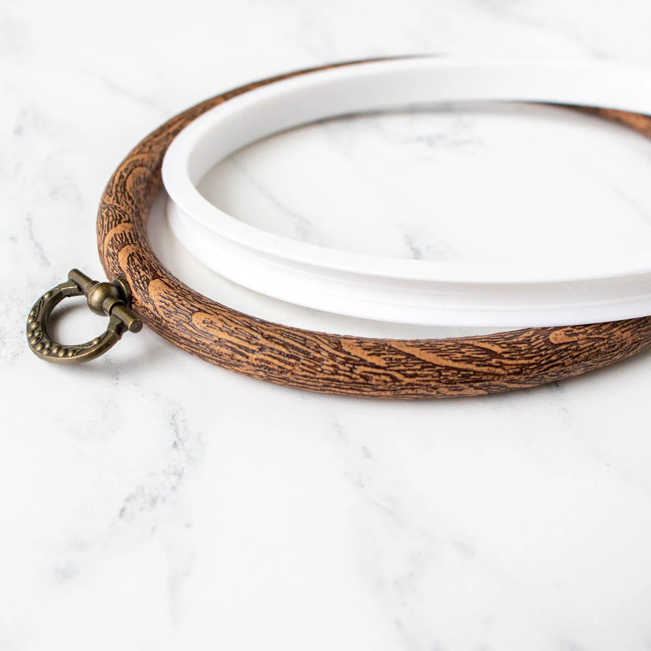 Faux Wood Flexible Embroidery Hoop - Oval - Image 4