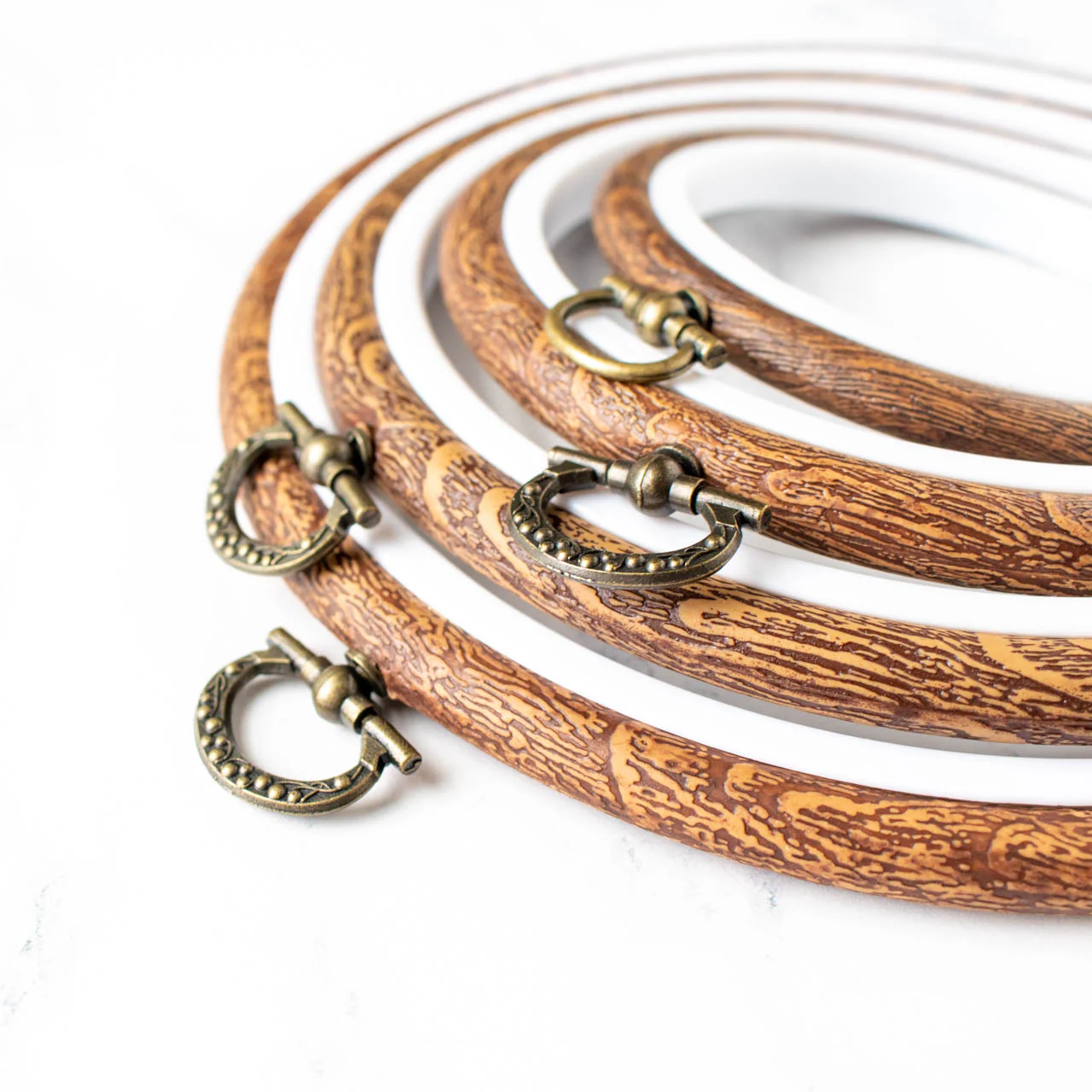 Faux Wood Flexible Embroidery Hoop - Round - Image 3