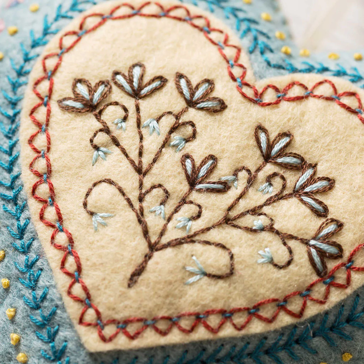 Felt Craft Kit - Hand Embroidered Heart - Image 3