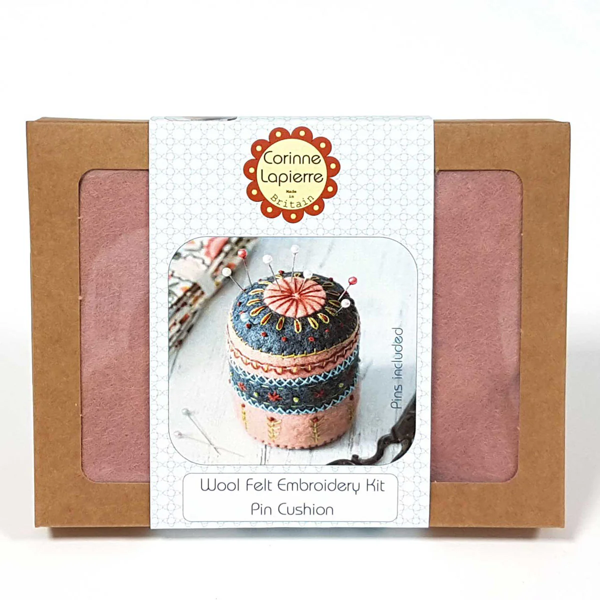 Hand Embroidered Felt Pincushion Kit - Image 5